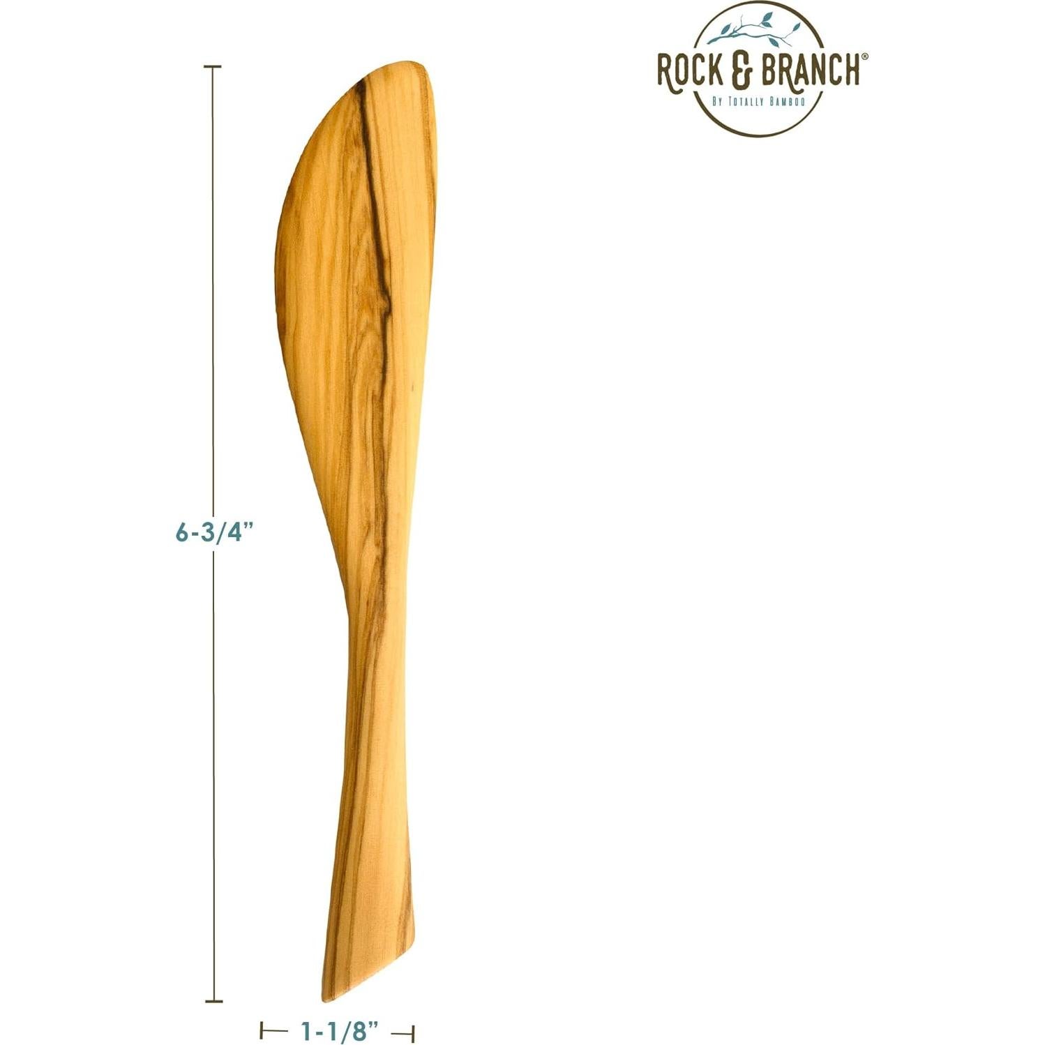Cuchillo para Untar Queso de Madera de Olivo Totally Bamboo 17 cm