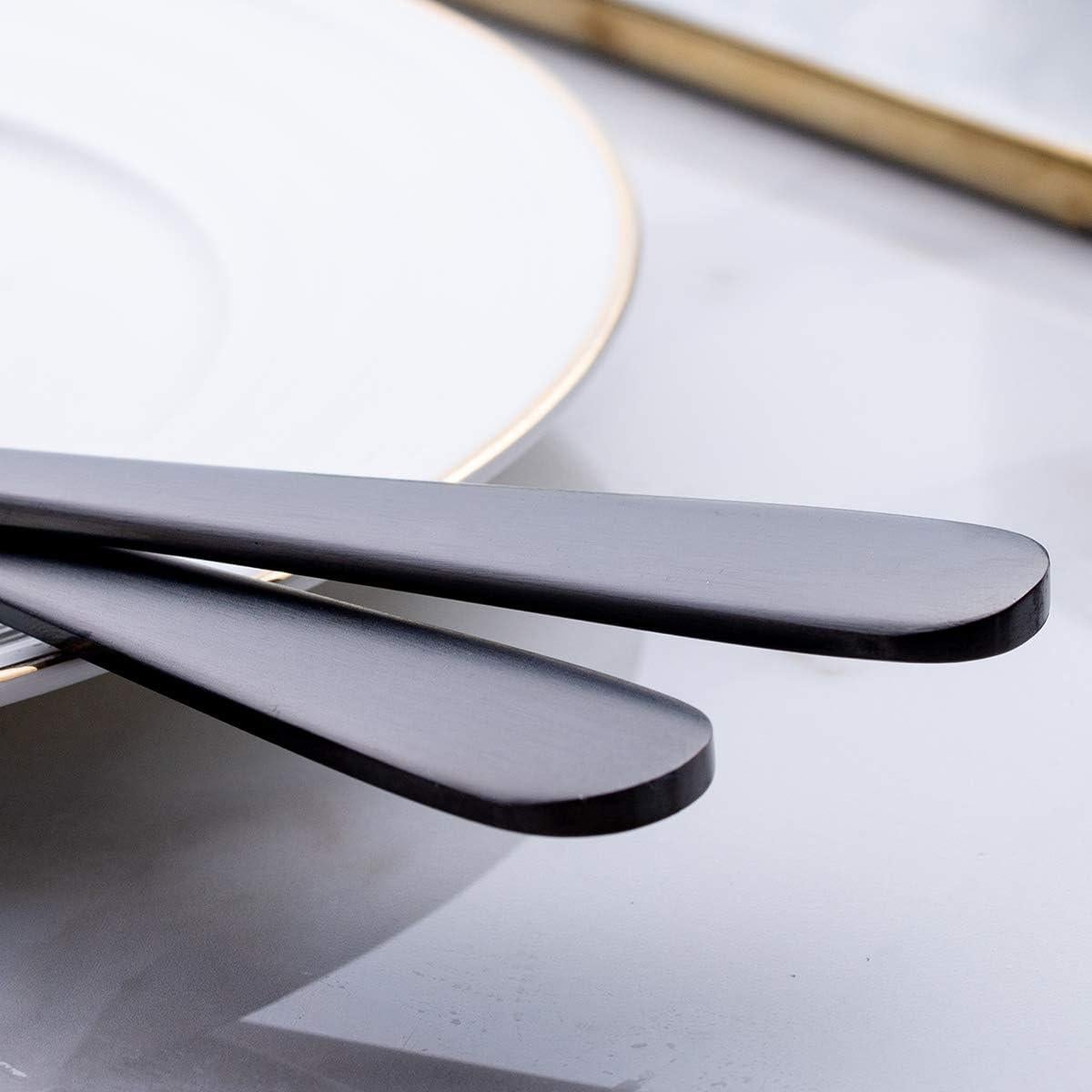 Juego de 6 Cuchillos de Cena GoGeiLi Acero Inoxidable Negro Mate 23.9 cm