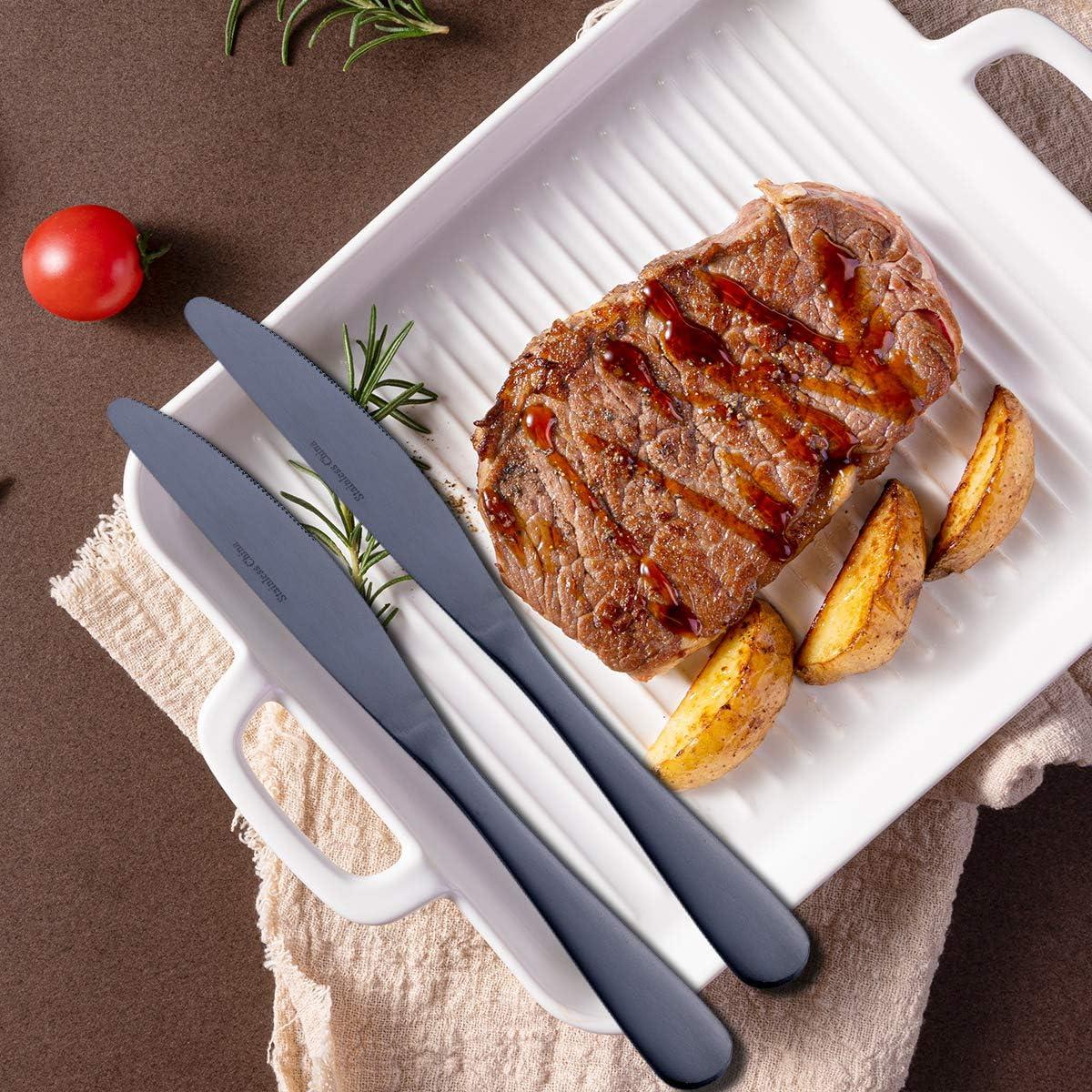 Juego de 6 Cuchillos de Cena GoGeiLi Acero Inoxidable Negro Mate 23.9 cm