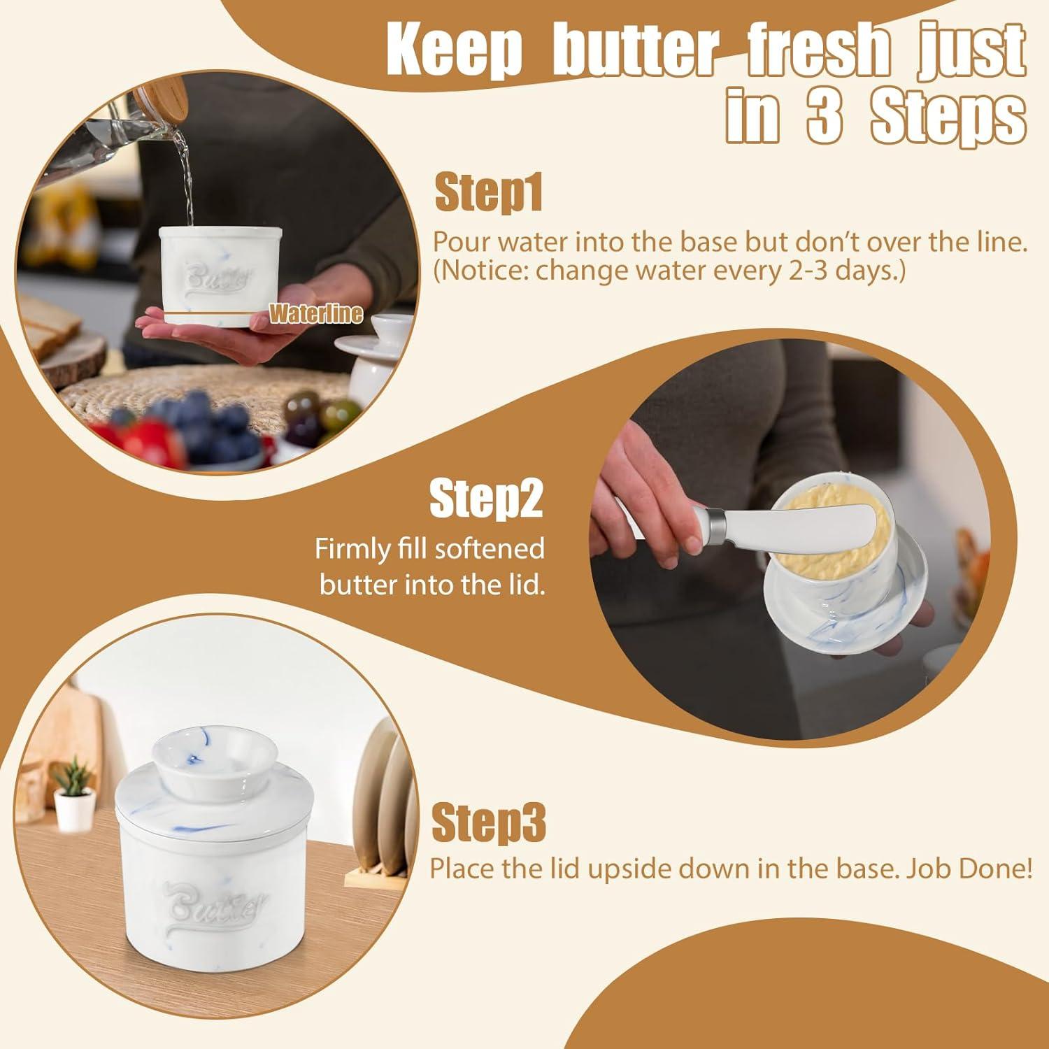 Crock de Mantequilla Cerámica TarkioUS 170g con Tapa y Espátula