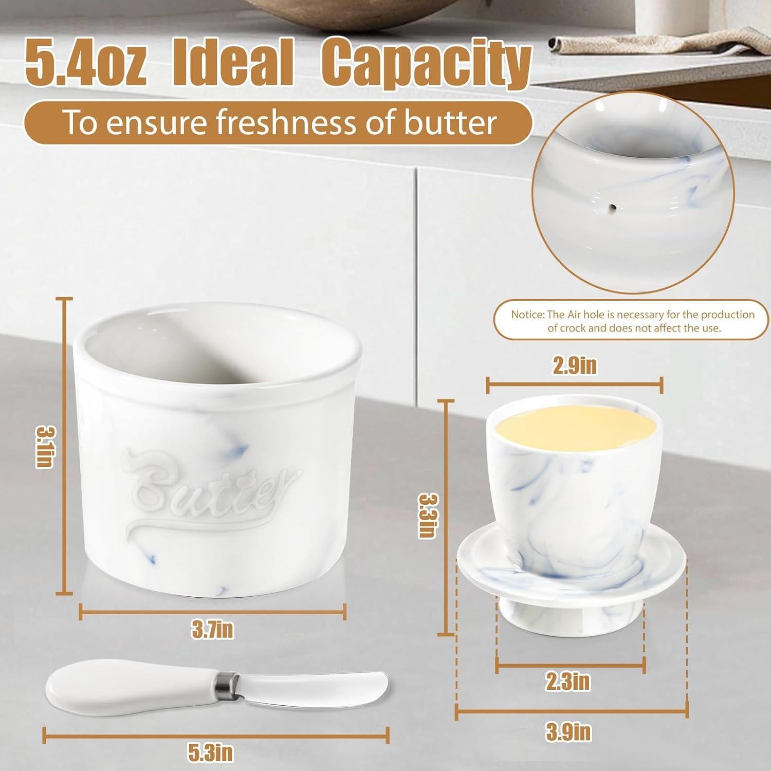 Crock de Mantequilla Cerámica TarkioUS 170g con Tapa y Espátula