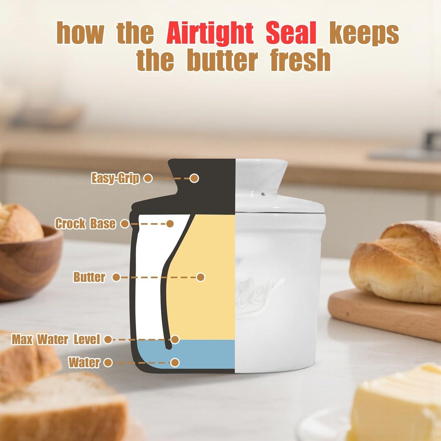 Crock de Mantequilla Cerámica TarkioUS 170g con Tapa y Espátula