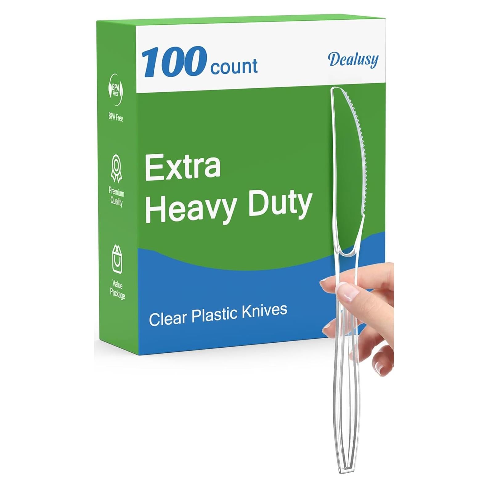 Cuchillos de Plástico Desechables Dealusy 100 Unidades 19.5 cm