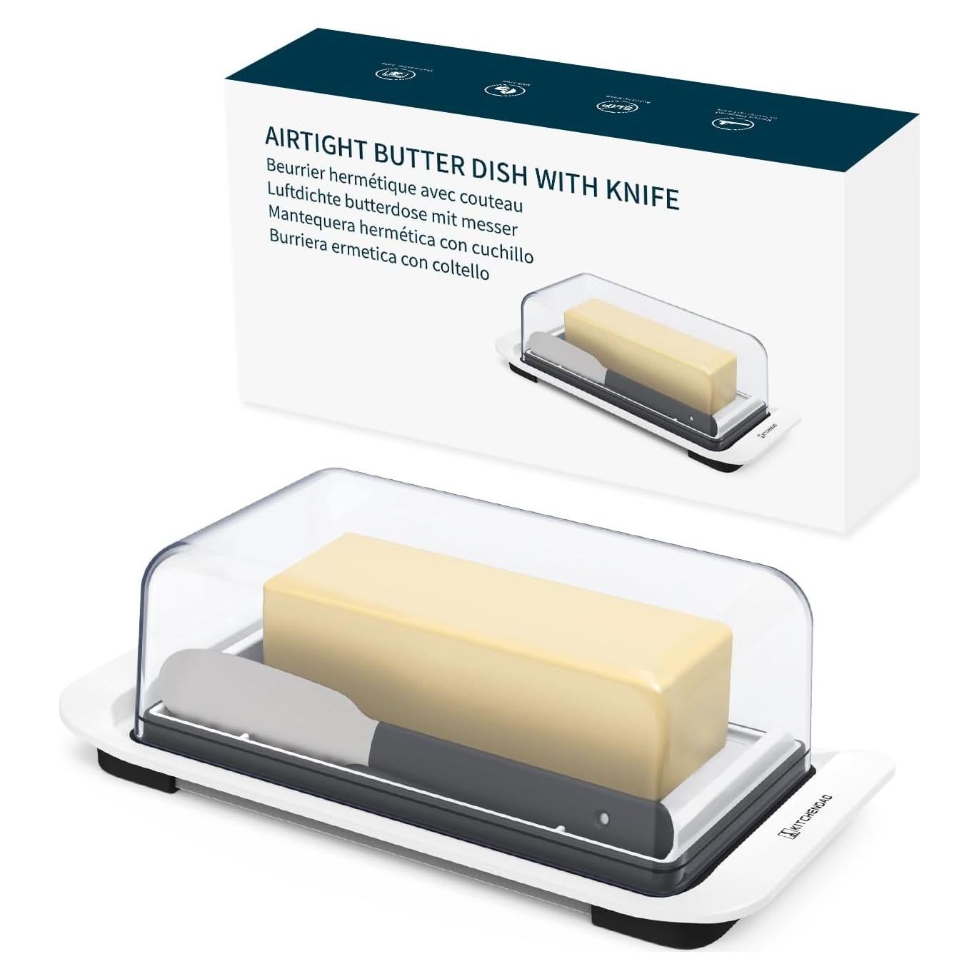 Caja de Mantequilla Hermética KITCHENDAO con Cuchillo 13.2x5.4x5.2 cm