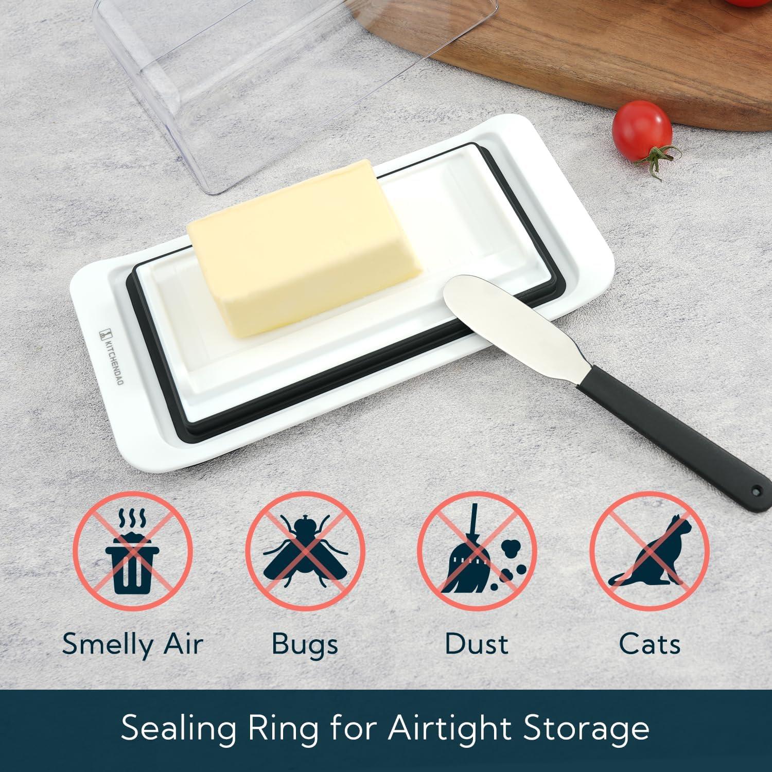 Caja de Mantequilla Hermética KITCHENDAO con Cuchillo 13.2x5.4x5.2 cm