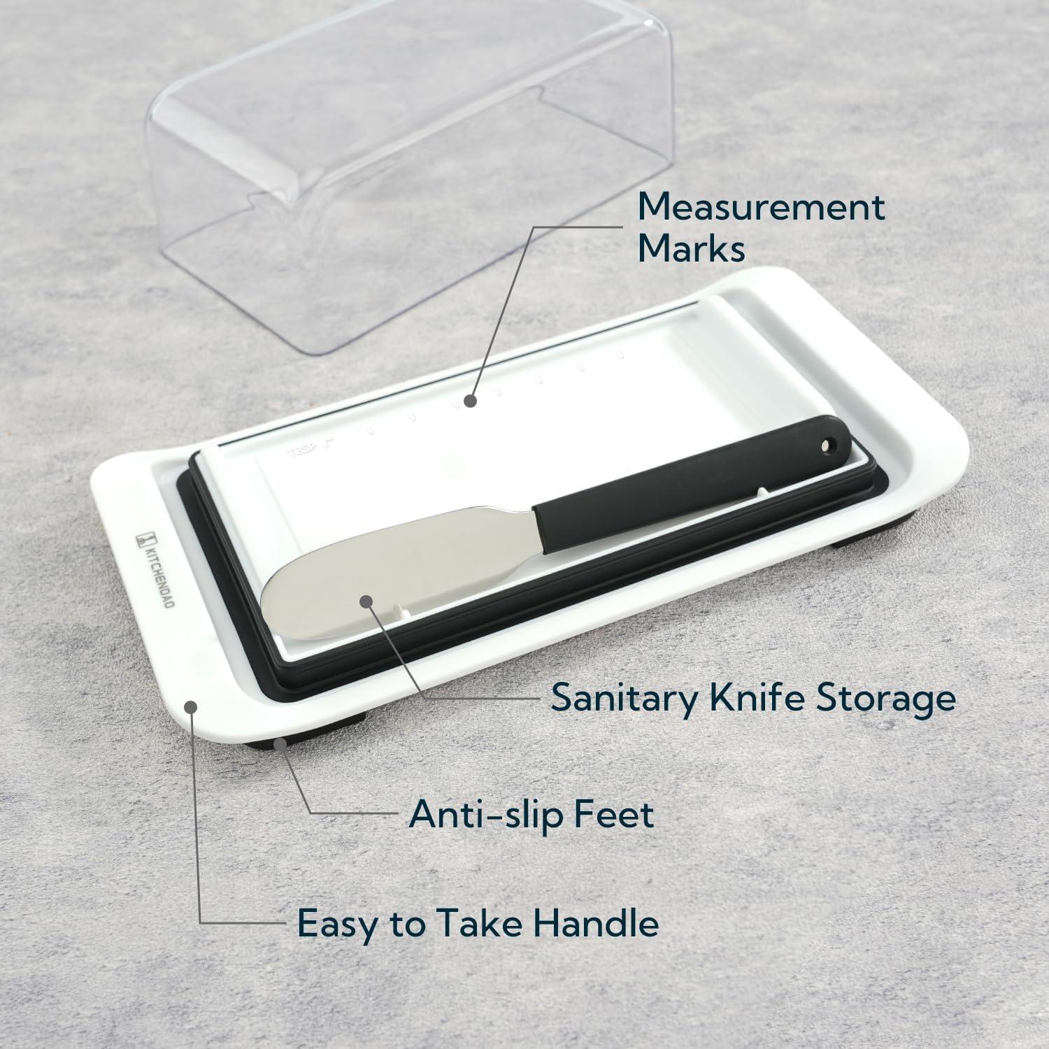 Caja de Mantequilla Hermética KITCHENDAO con Cuchillo 13.2x5.4x5.2 cm