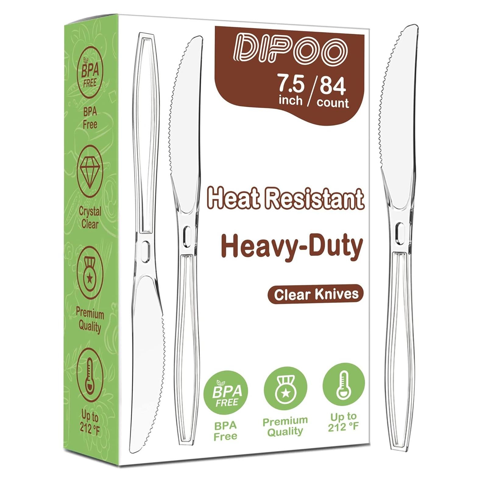 Cuchillos Desechables Dipoo Transparentes 19.05 cm 84 Unidades