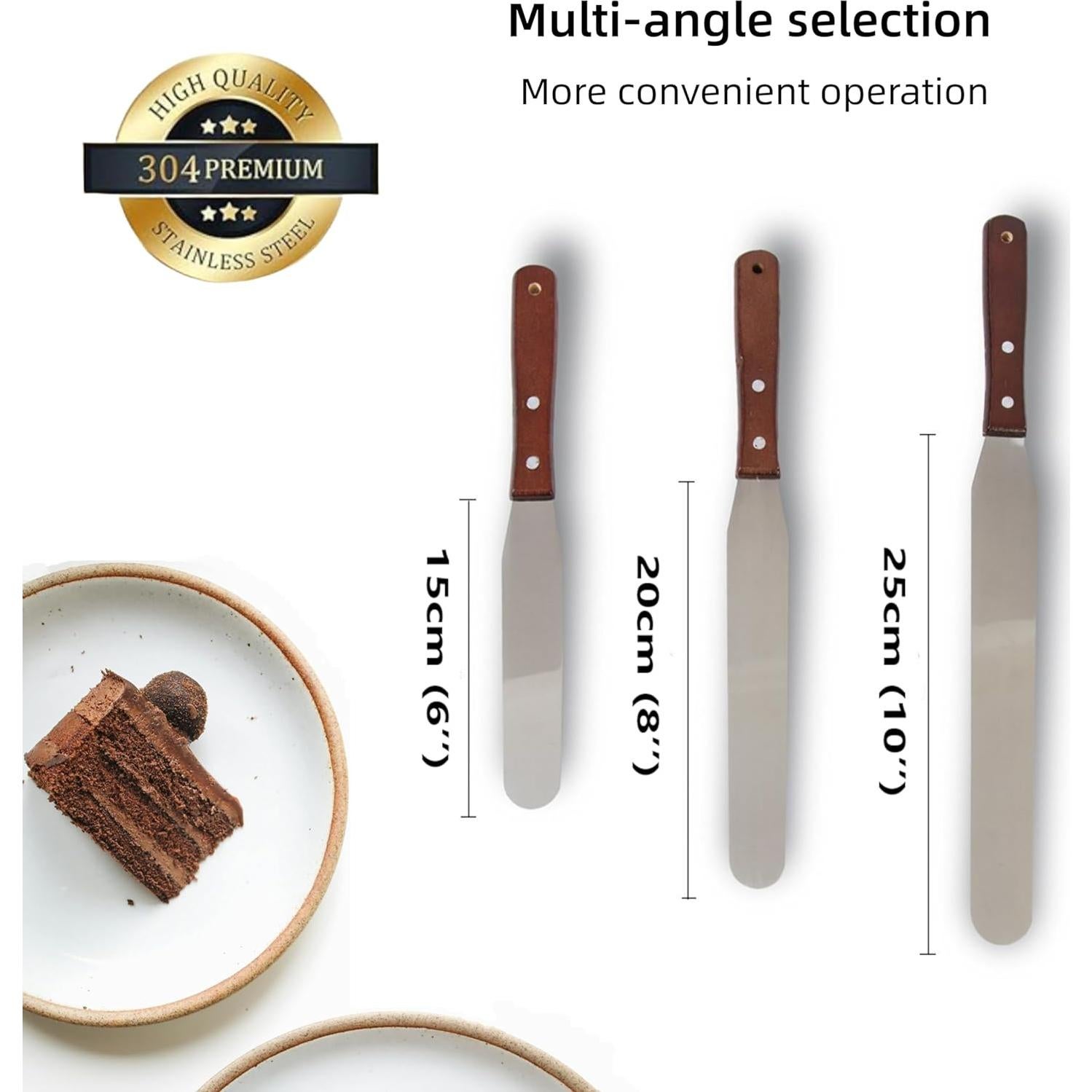 Set de Espátulas Rectas de Acero Inoxidable LEGERM 20cm