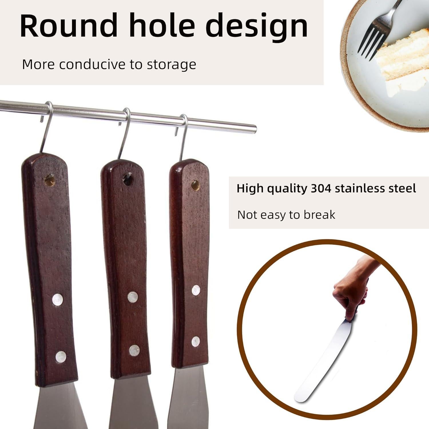 Set de Espátulas Rectas de Acero Inoxidable LEGERM 20cm