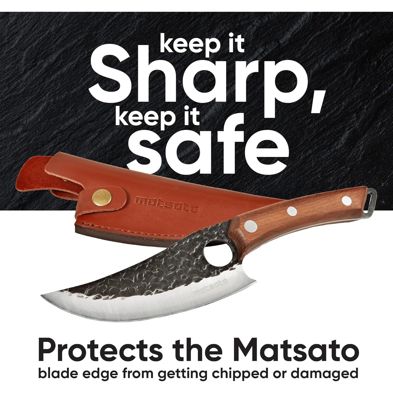 Funda de Cuero para Cuchillo de Chef Matsato 20.32 cm Marrón