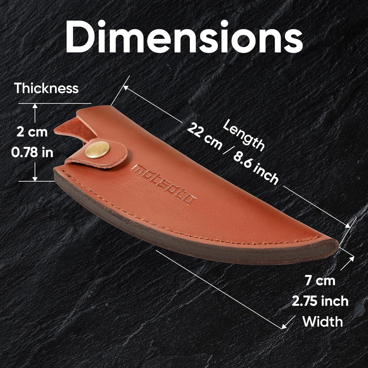 Funda de Cuero para Cuchillo de Chef Matsato 20.32 cm Marrón