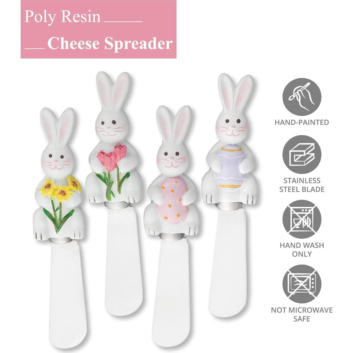 Set de 4 Esparcidores de Queso Conejo de Pascua Wine Things