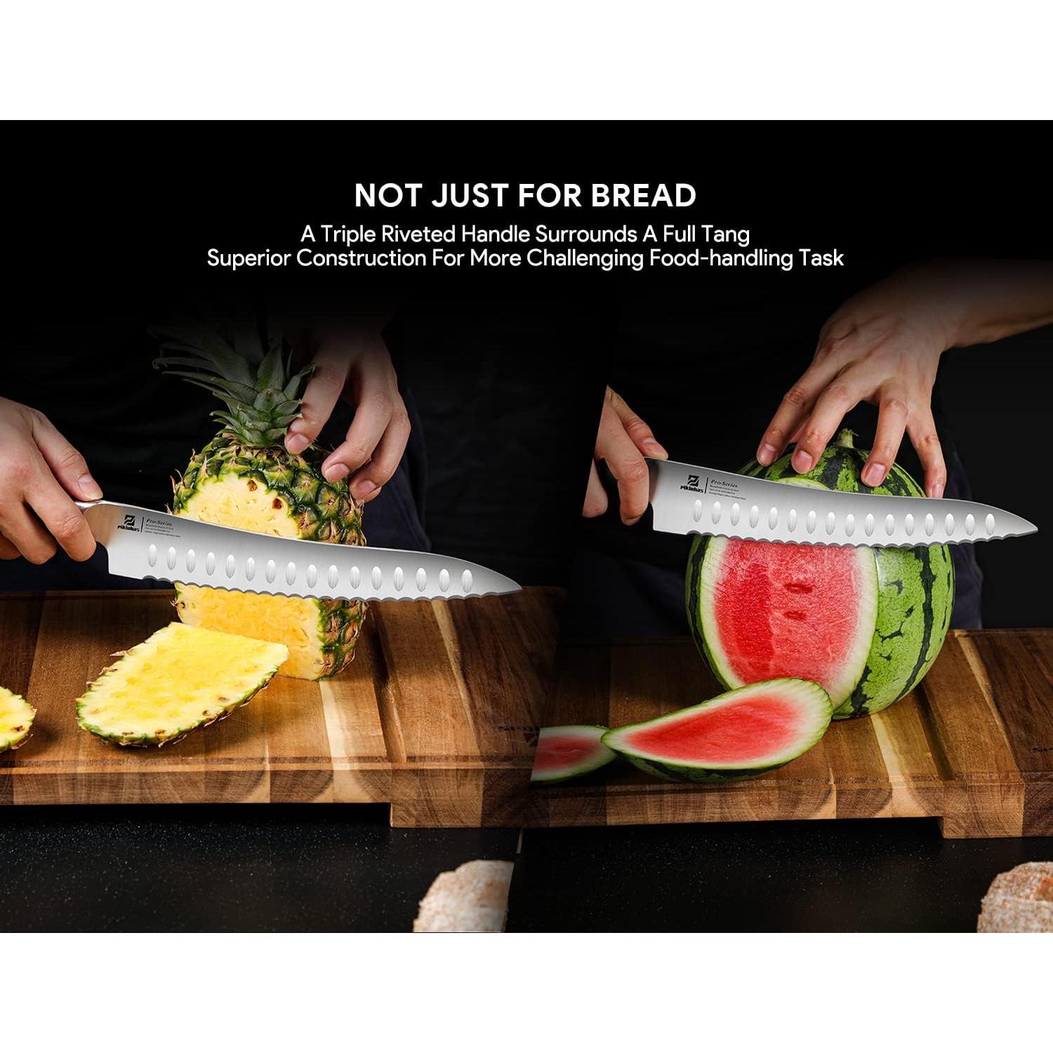 Cuchillo de Pan Piklohas 25.4 cm Afilado Serrado Negro