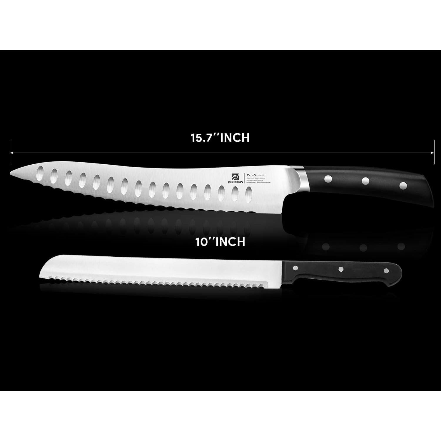 Cuchillo de Pan Piklohas 25.4 cm Afilado Serrado Negro