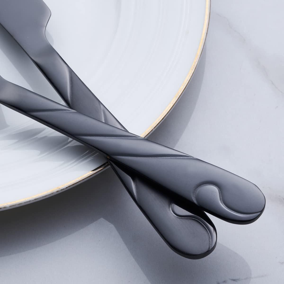 Juego de Cuchillos de Cena Seeshine 6 Piezas Acero Inoxidable Negro