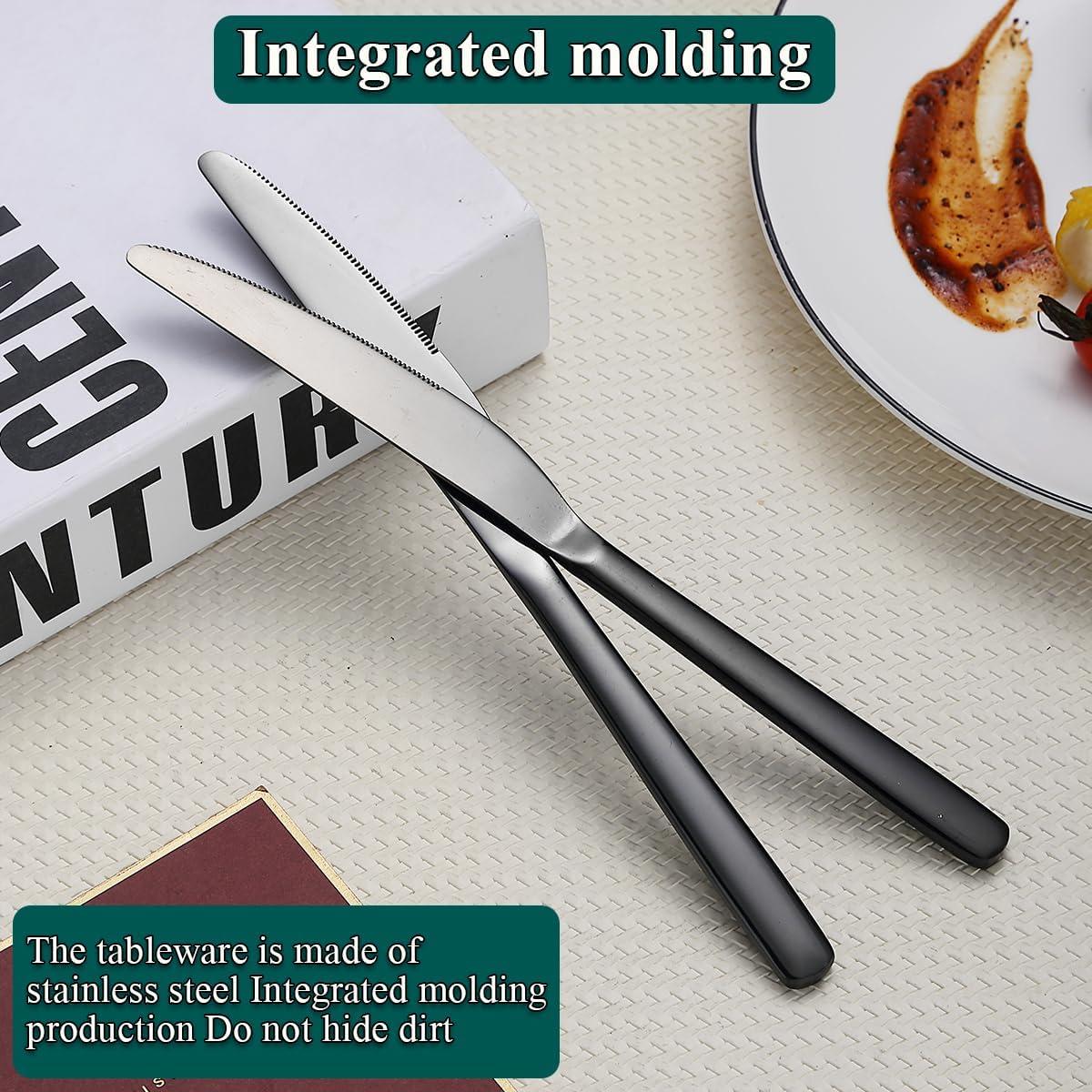 Juego de cuchillos de cena Evanda 12 piezas acero inoxidable negro