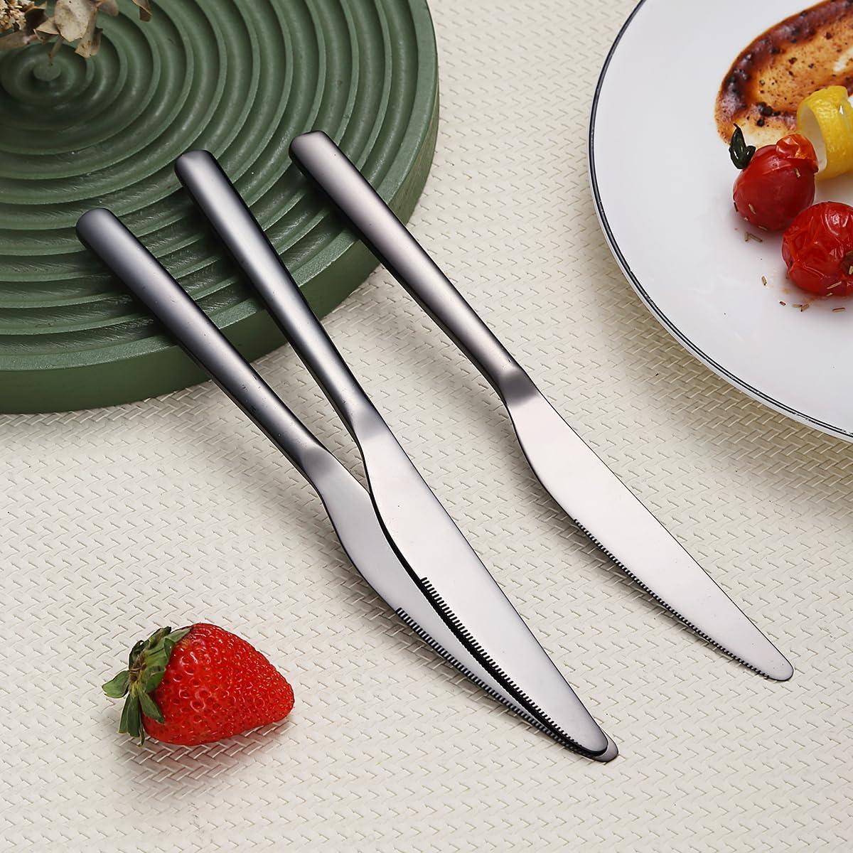 Juego de cuchillos de cena Evanda 12 piezas acero inoxidable negro