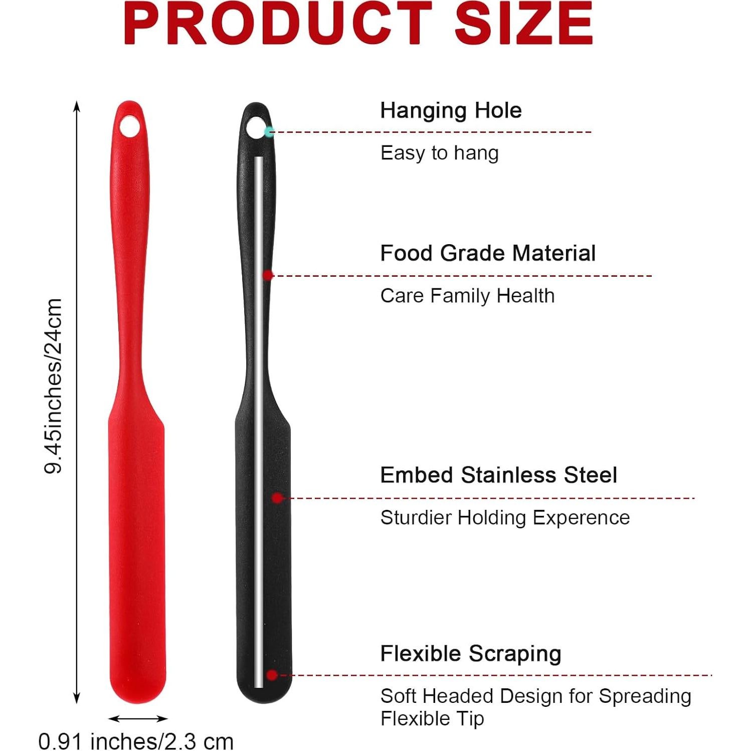 Set de 4 Espátulas de Silicona Heclia 24 cm Resistentes al Calor