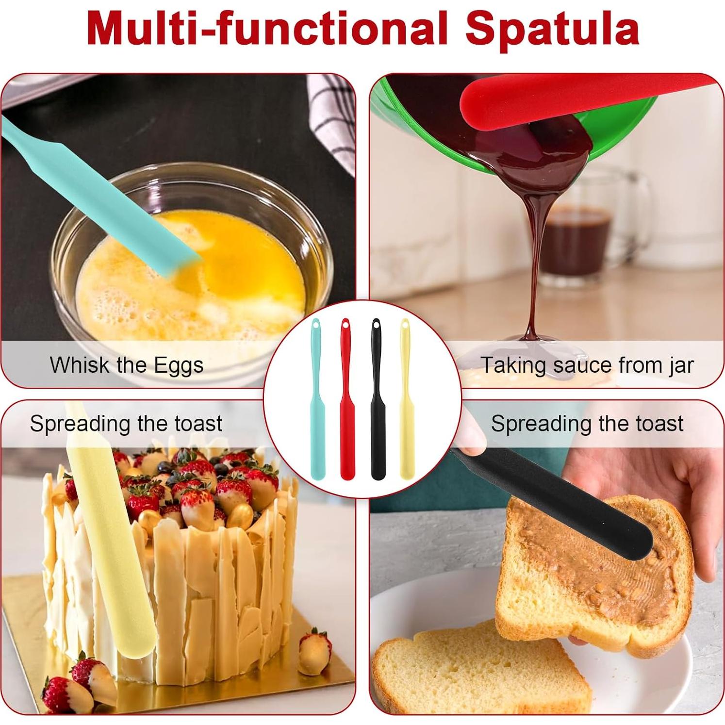 Set de 4 Espátulas de Silicona Heclia 24 cm Resistentes al Calor