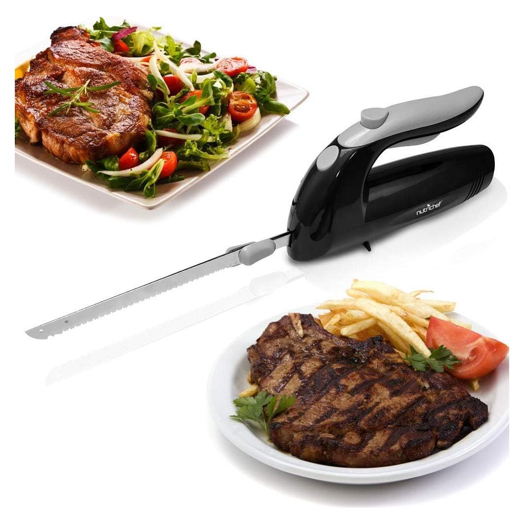 Cuchillo Eléctrico NutriChef 22.6 cm Acero Inoxidable Negro