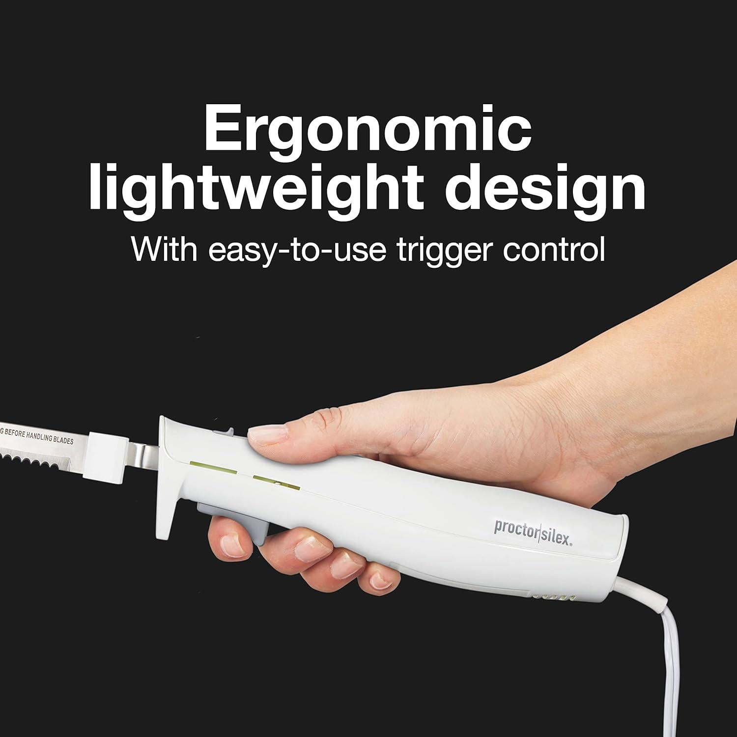 Cuchillo Eléctrico Proctor Silex Easy Slice 120W Blanco