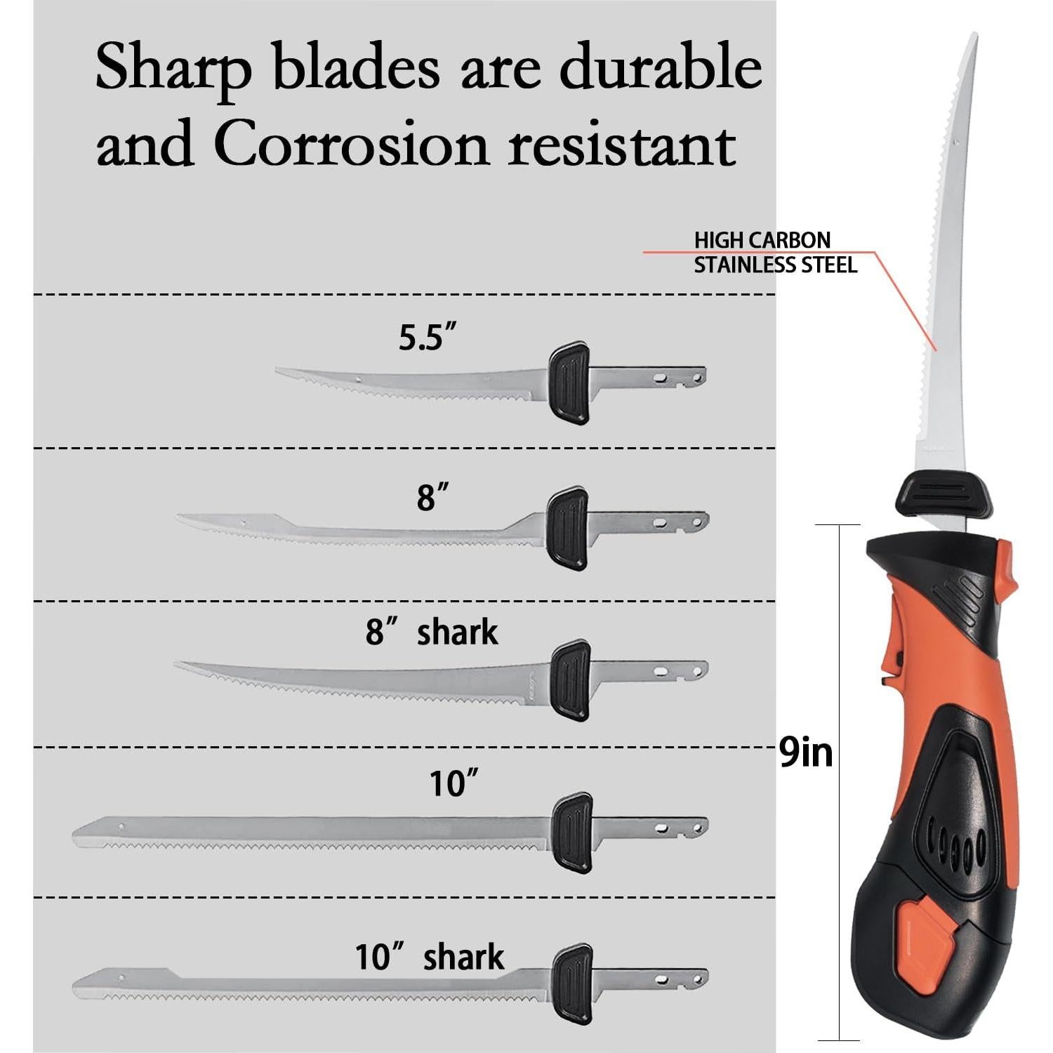 Cuchillo Eléctrico Inalámbrico Pratuor EK24-O para Pesca