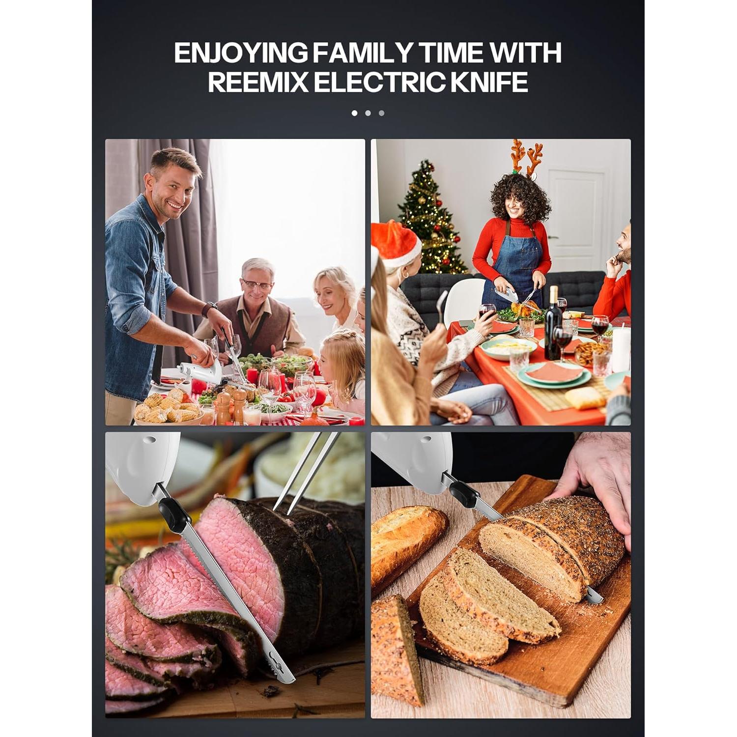 Cuchillo Eléctrico Reemix Z3035 150W con 2 Cuchillas y Mango Ergonómico