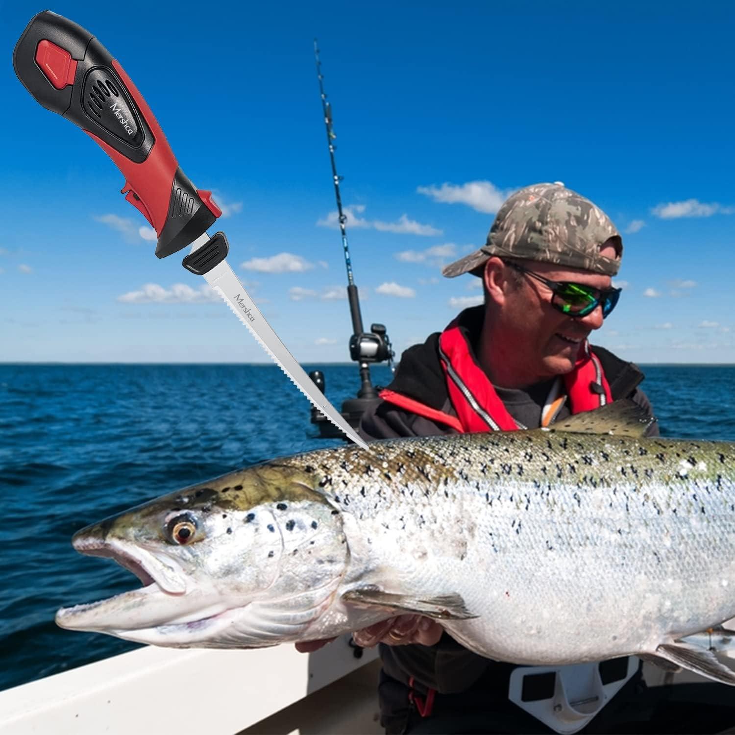 Cuchillo de Filete Eléctrico Mershca Inalámbrico 5 Cuchillas 25.4cm