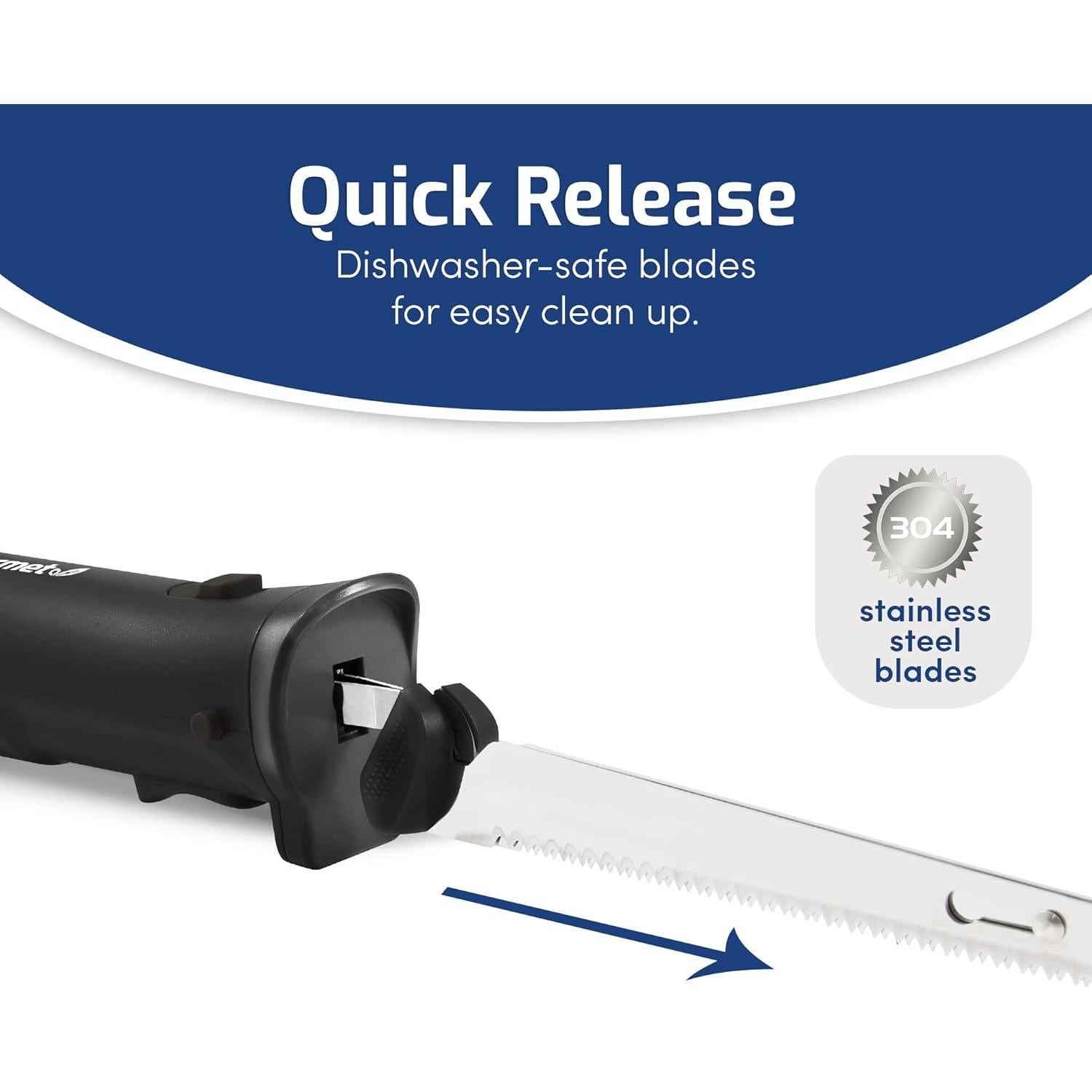 Cuchillo Eléctrico Recargable Elite Gourmet EK9810 4 Cuchillas