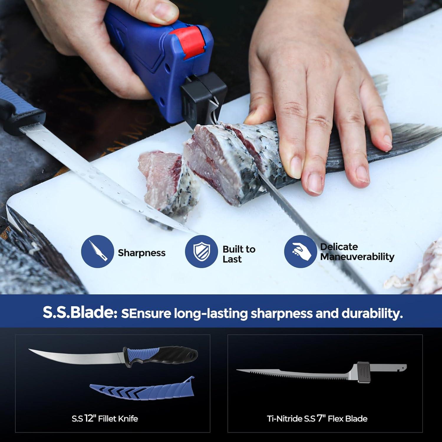 Cuchillo Eléctrico de Fileteado Inalámbrico LURSKY FishX 30.48 cm