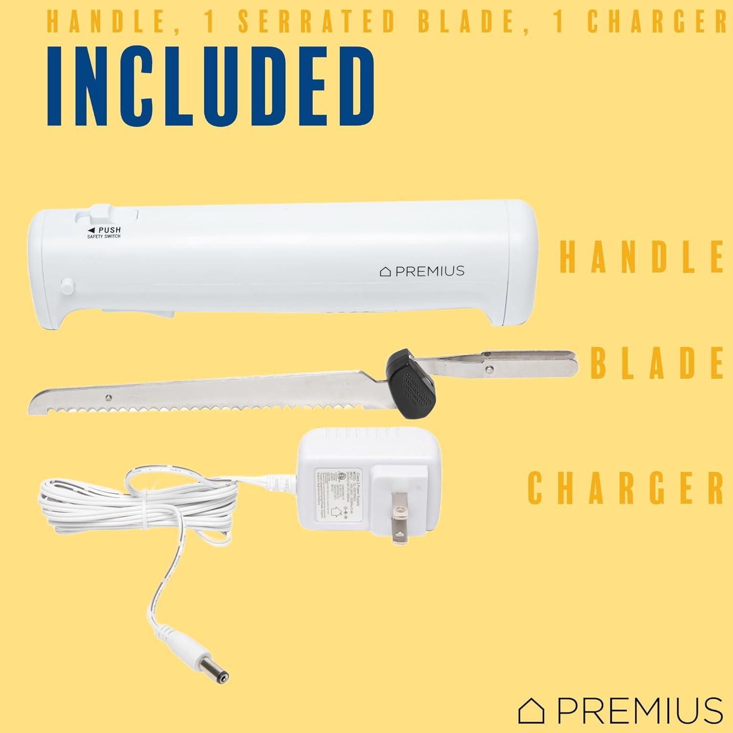 Cuchillo Eléctrico Inalámbrico Premiuss EK-02223 17.1cm Acero Inox