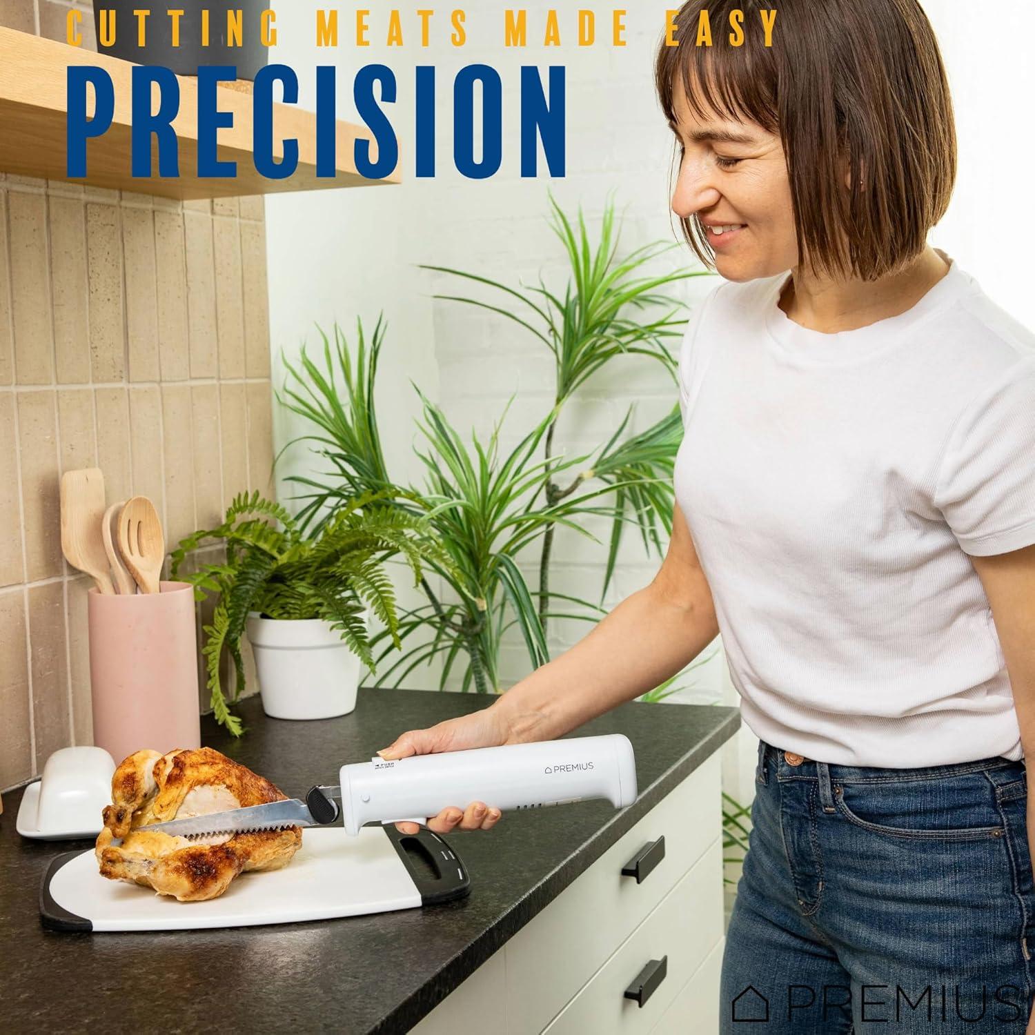 Cuchillo Eléctrico Inalámbrico Premiuss EK-02223 17.1cm Acero Inox