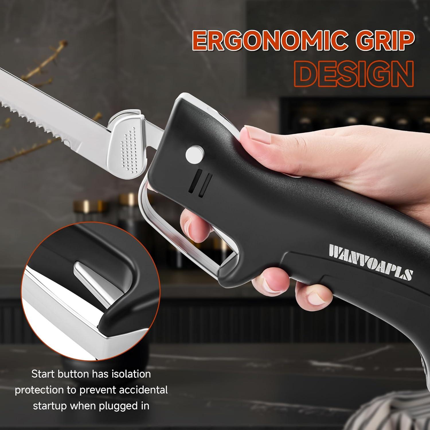 Cuchillo Eléctrico Wanvoapl 100W con Cable 152.4 cm para Carne y Pan