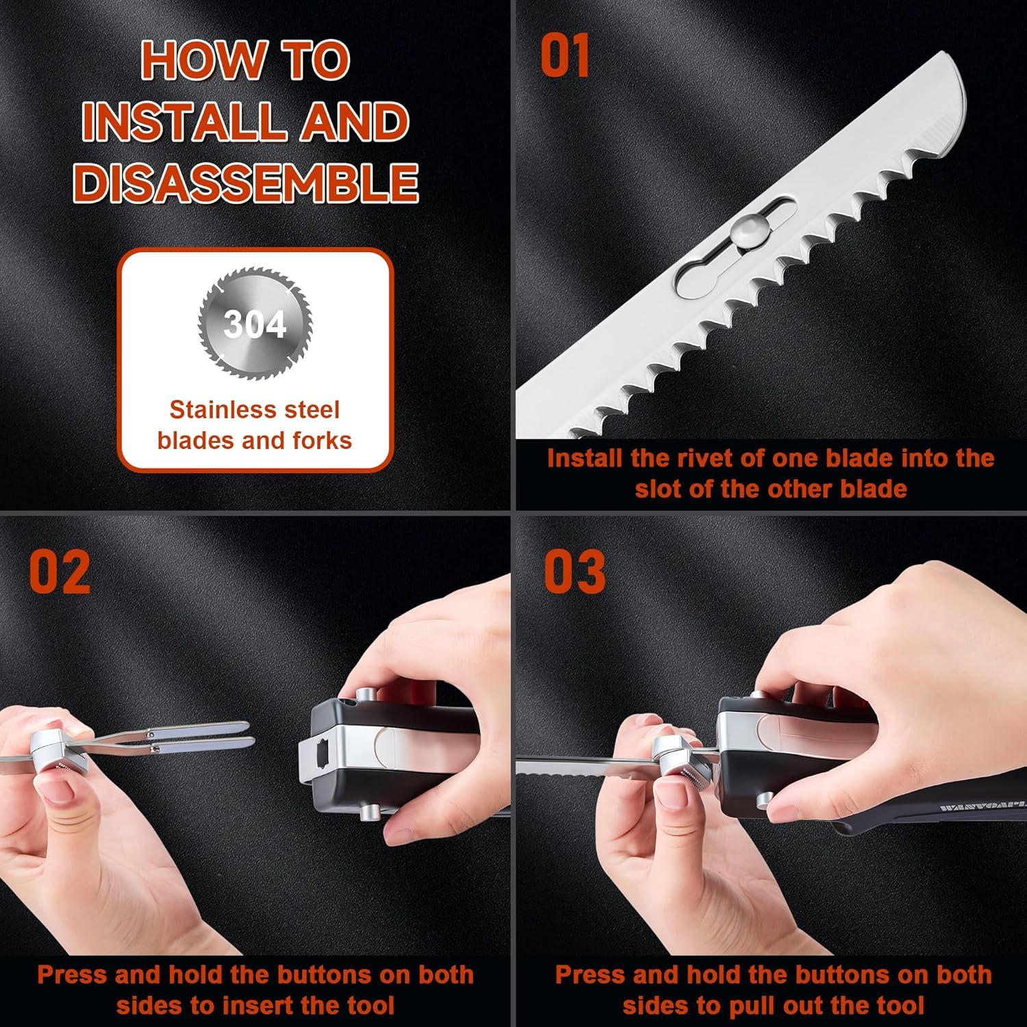 Cuchillo Eléctrico Wanvoapl 100W con Cable 152.4 cm para Carne y Pan