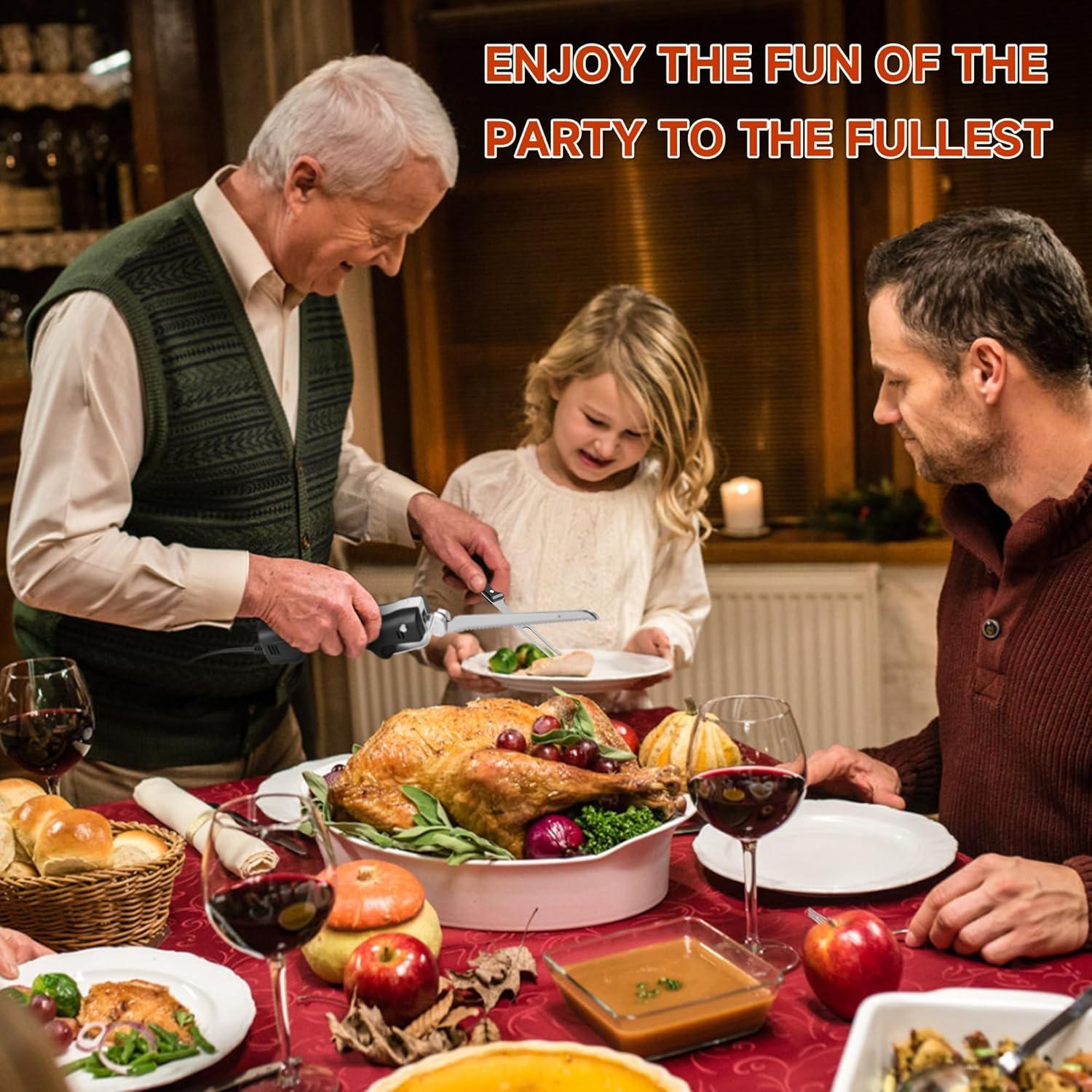 Cuchillo Eléctrico Wanvoapl 100W con Cable 152.4 cm para Carne y Pan