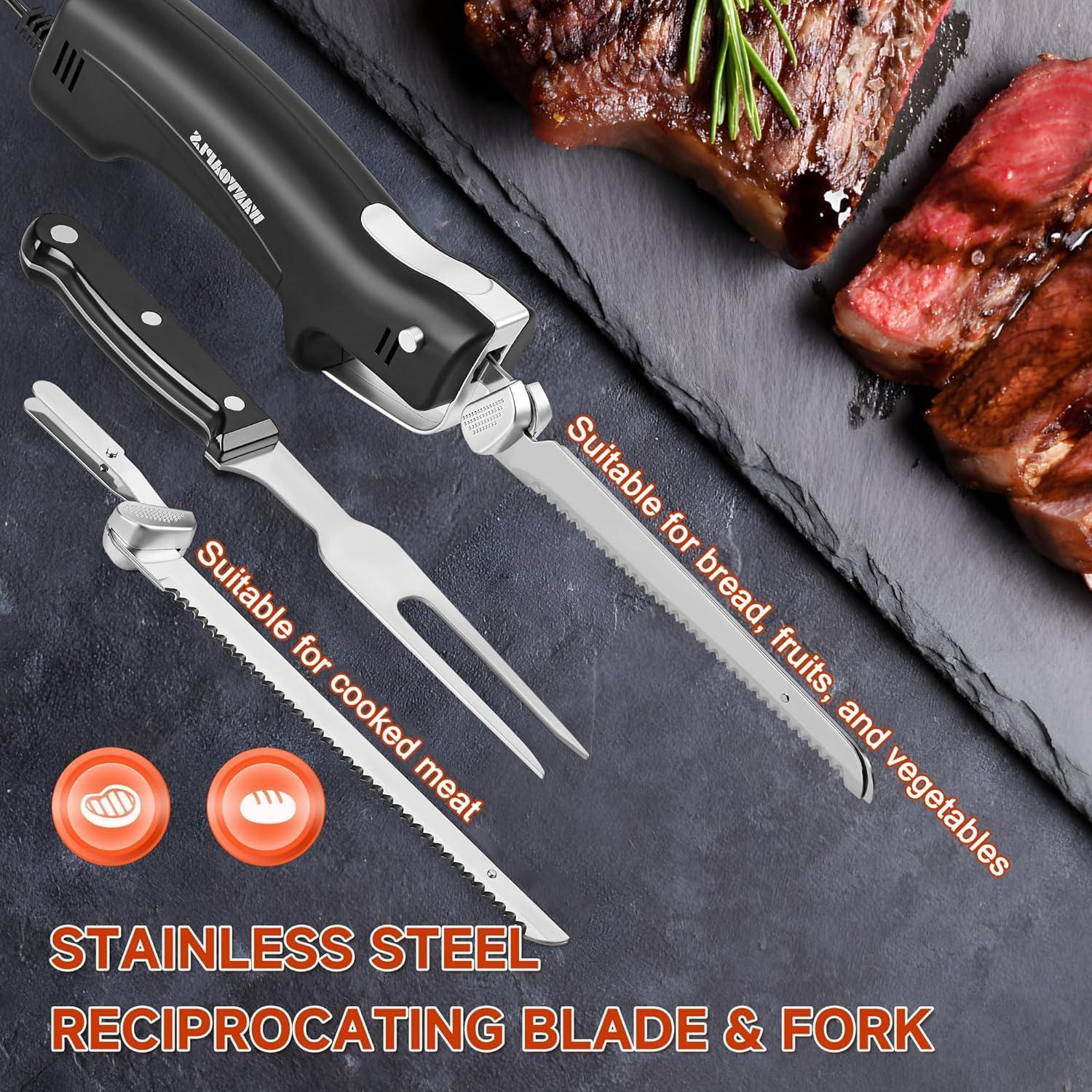 Cuchillo Eléctrico Wanvoapl 100W con Cable 152.4 cm para Carne y Pan