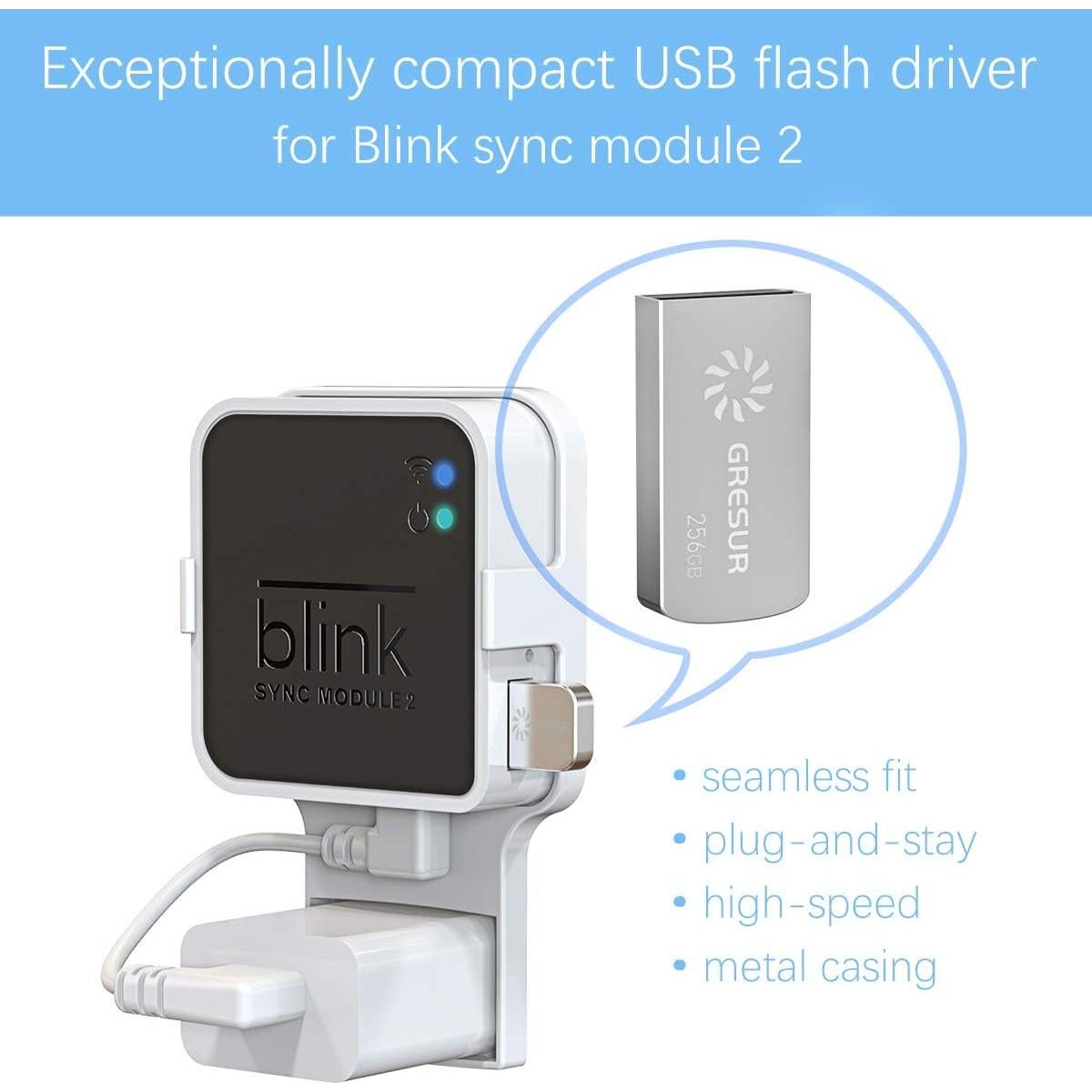Unidad Flash USB 256GB Gresur para Blink Sincronización