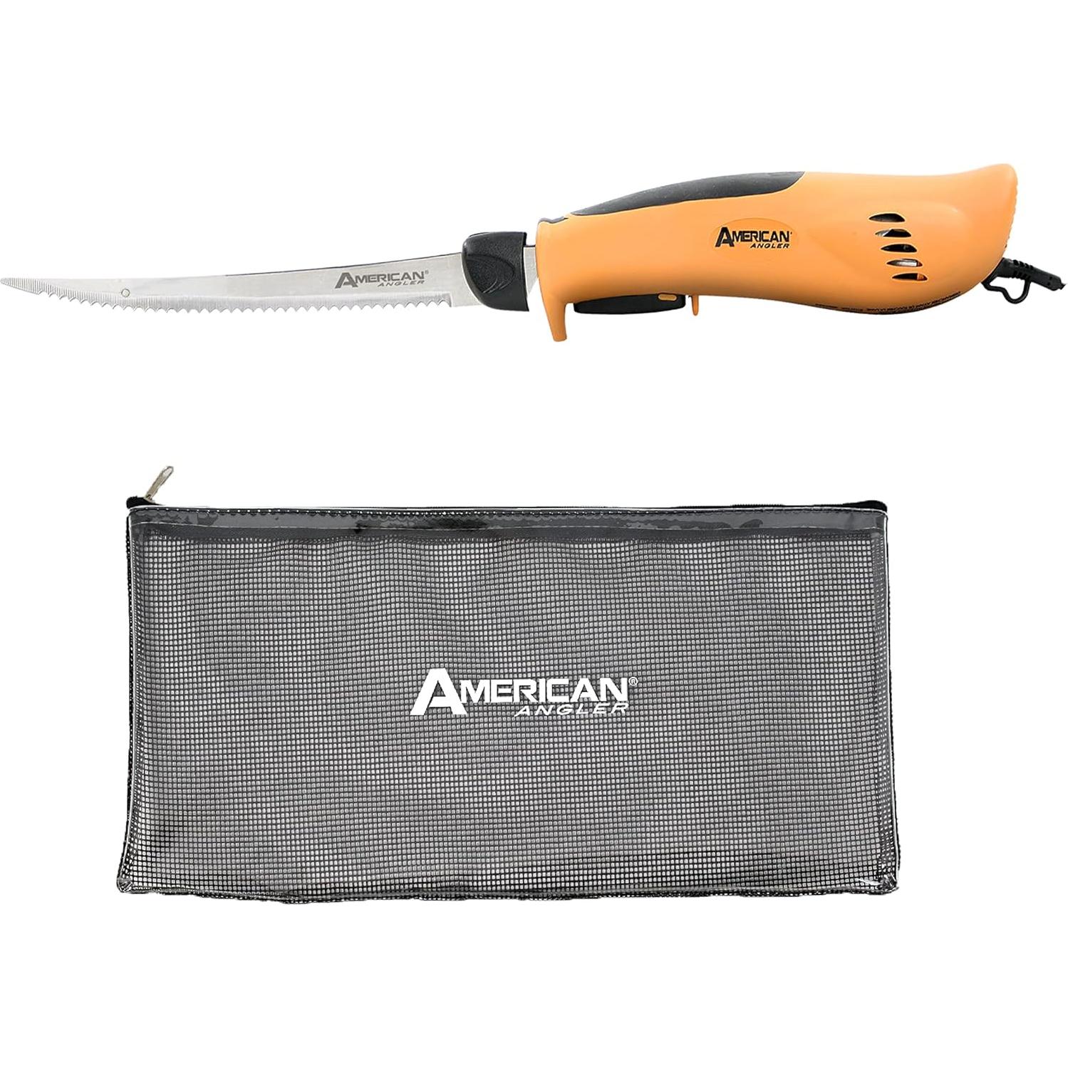 Cuchillo Eléctrico de Fileteo PRO American Angler 8" Acero Inoxidable