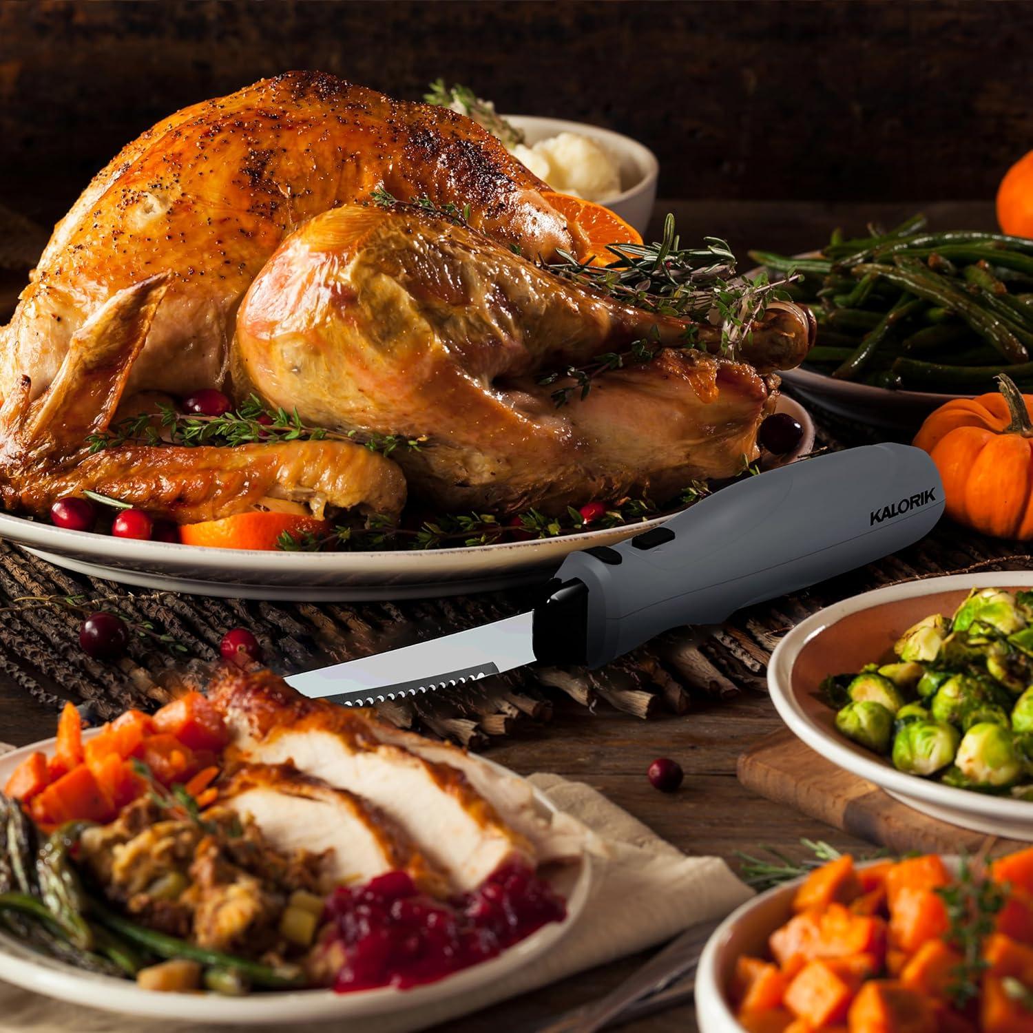 Cuchillo Eléctrico Inalámbrico Kalorik 8W con Estuche Gris