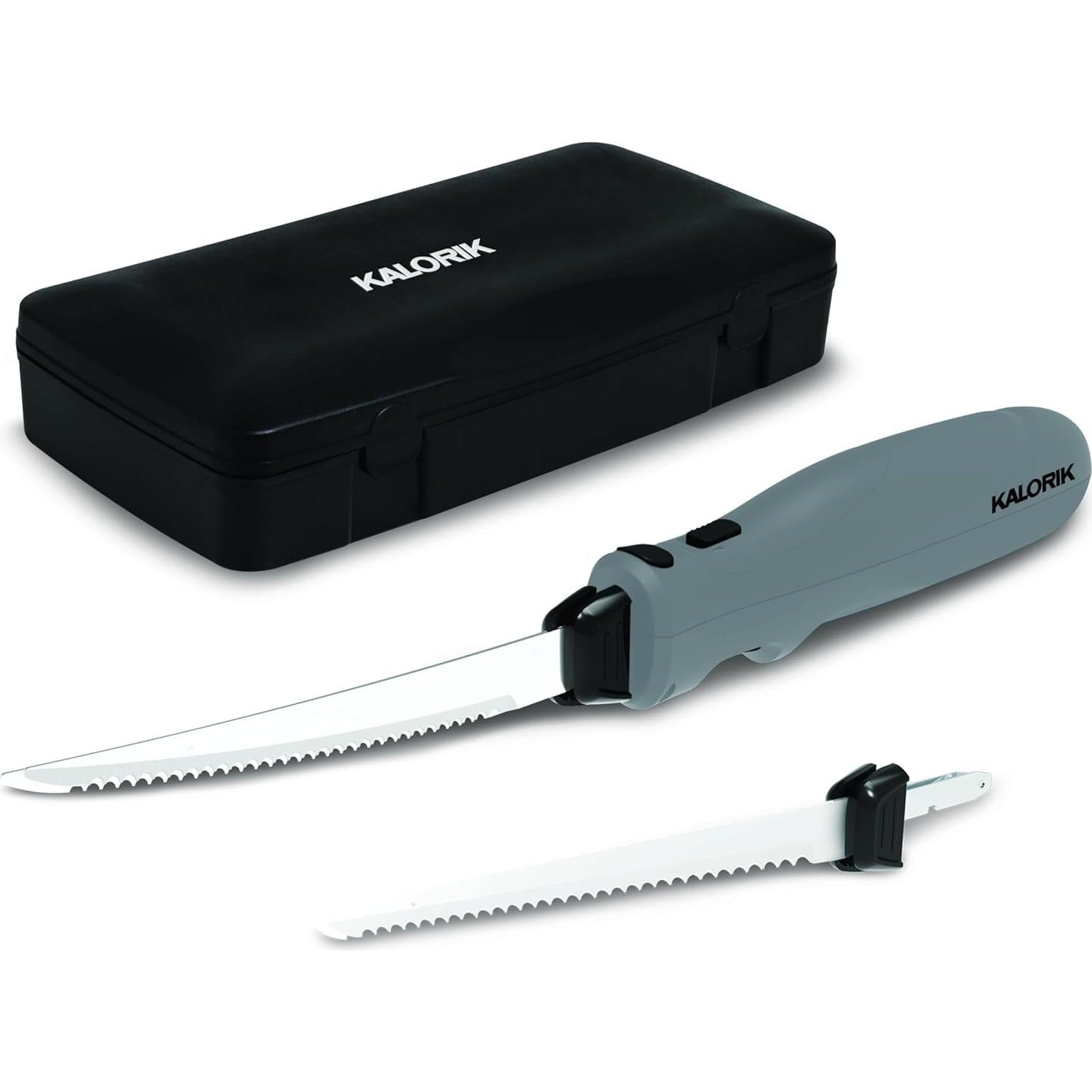 Cuchillo Eléctrico Inalámbrico Kalorik 8W con Estuche Gris