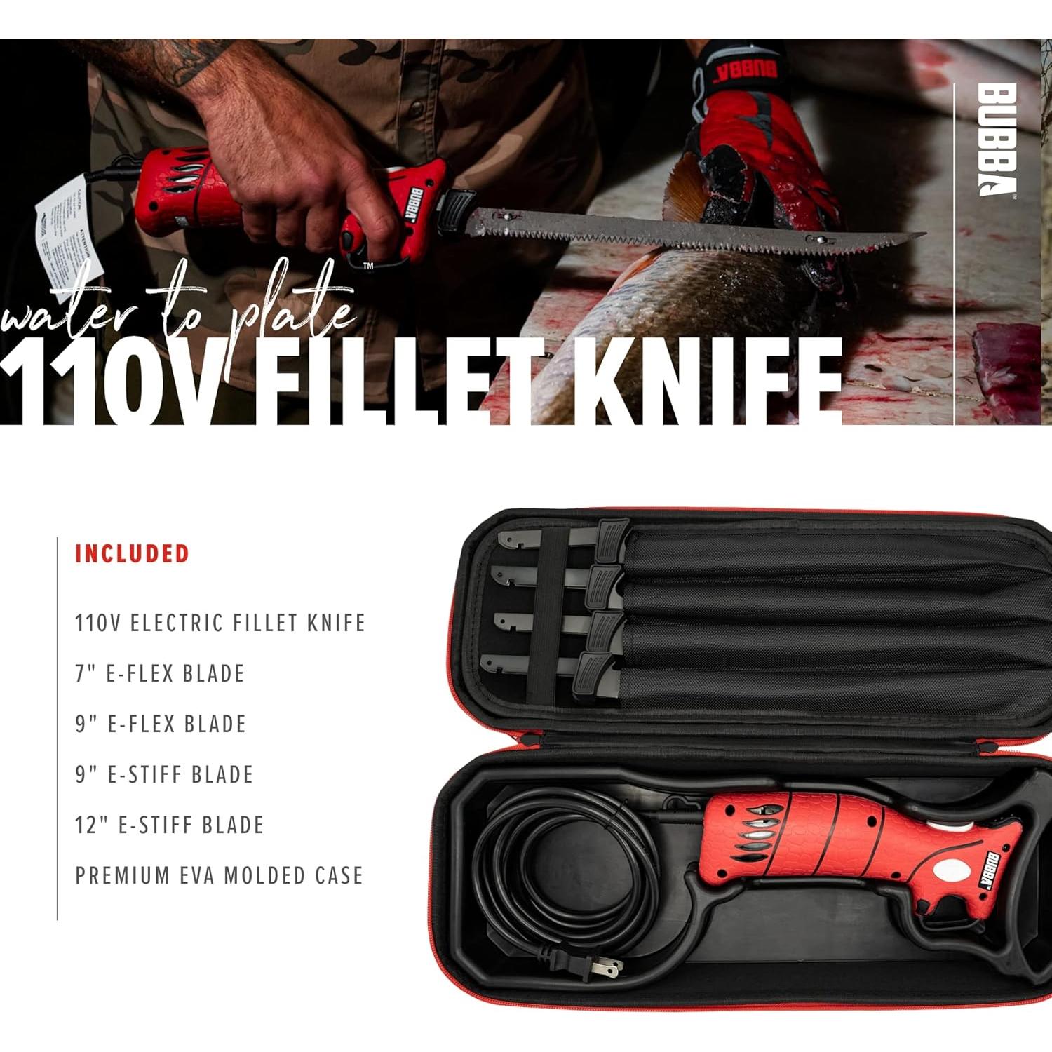 Cuchillo Eléctrico BUBBA 110V con Mango Antideslizante y 4 Cuchillas