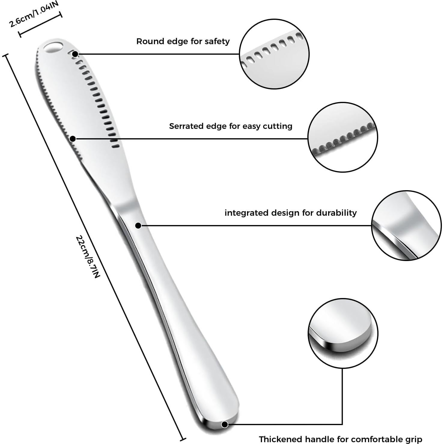 Cuchillo para Untar Mantequilla Owiooll 20.5 cm Acero Inoxidable