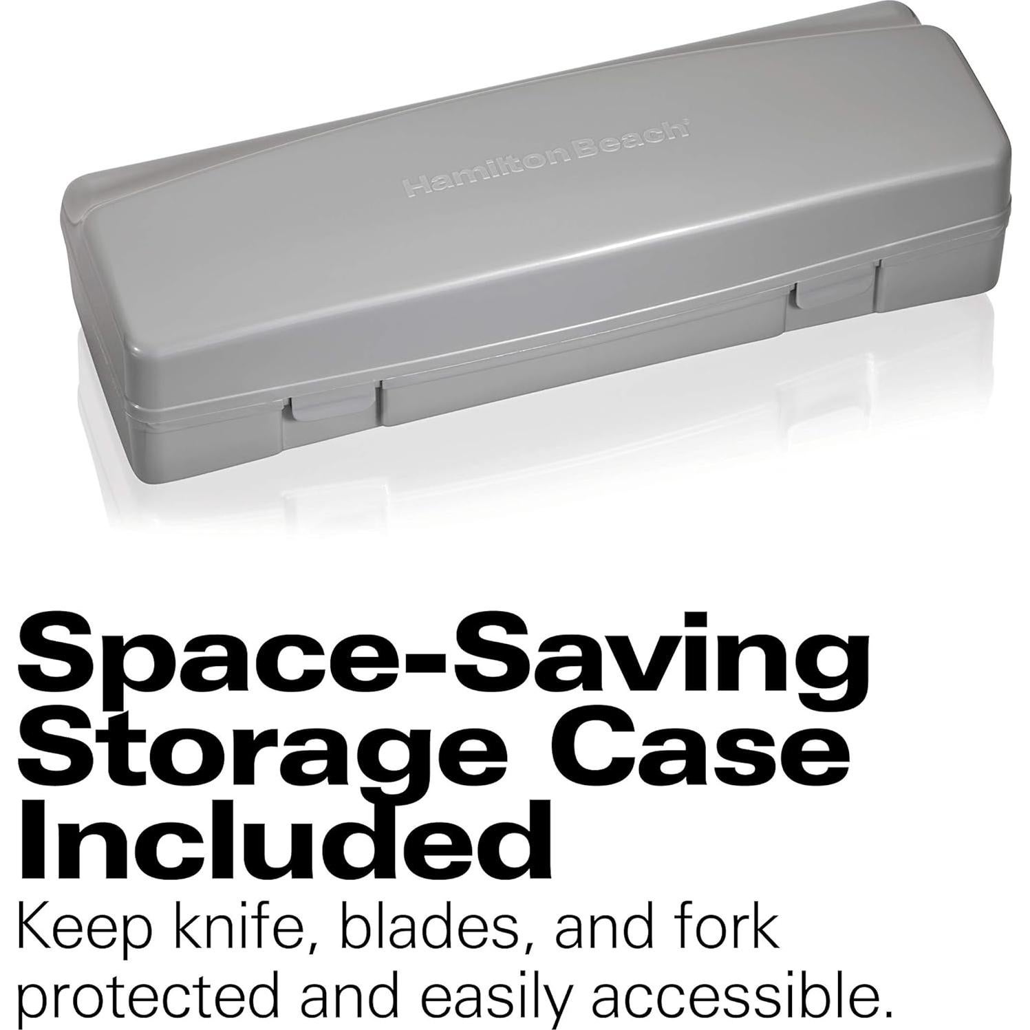 Cuchillo eléctrico Hamilton Beach 100W con tenedor y estuche