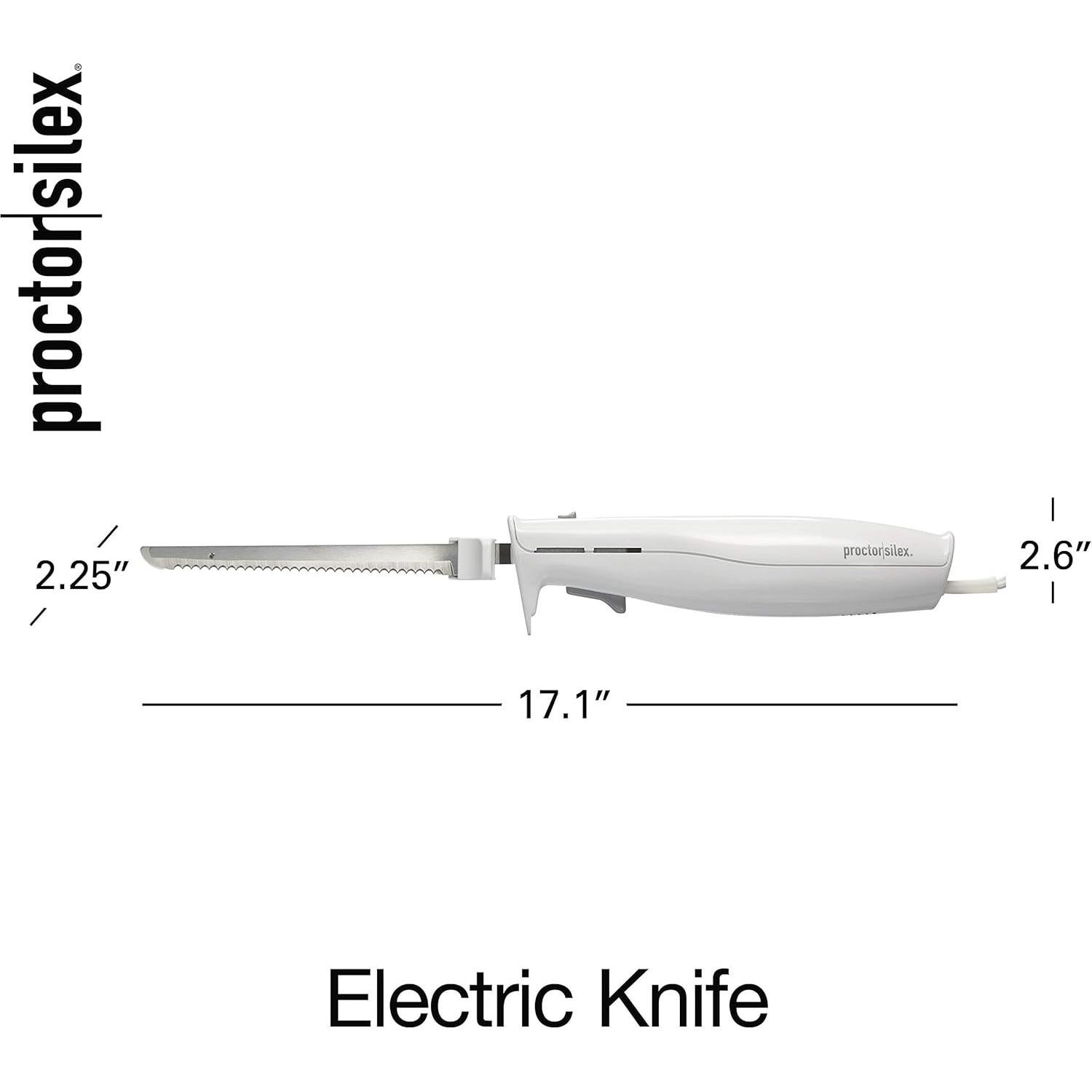 Cuchillo Eléctrico Proctor Silex 60cm Acero Inoxidable Blanco