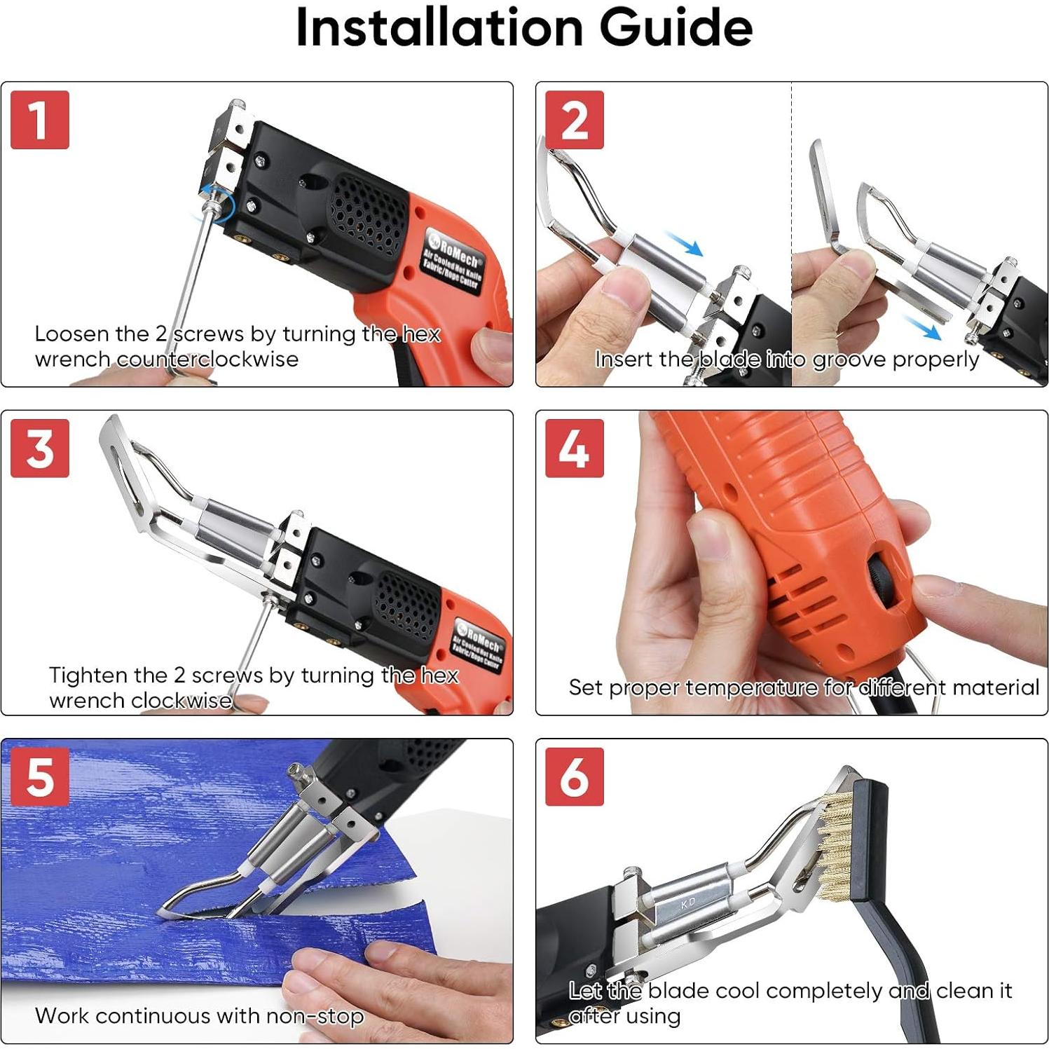 Cortador de Tela Eléctrico ROMECH 100W Refrigerado por Aire