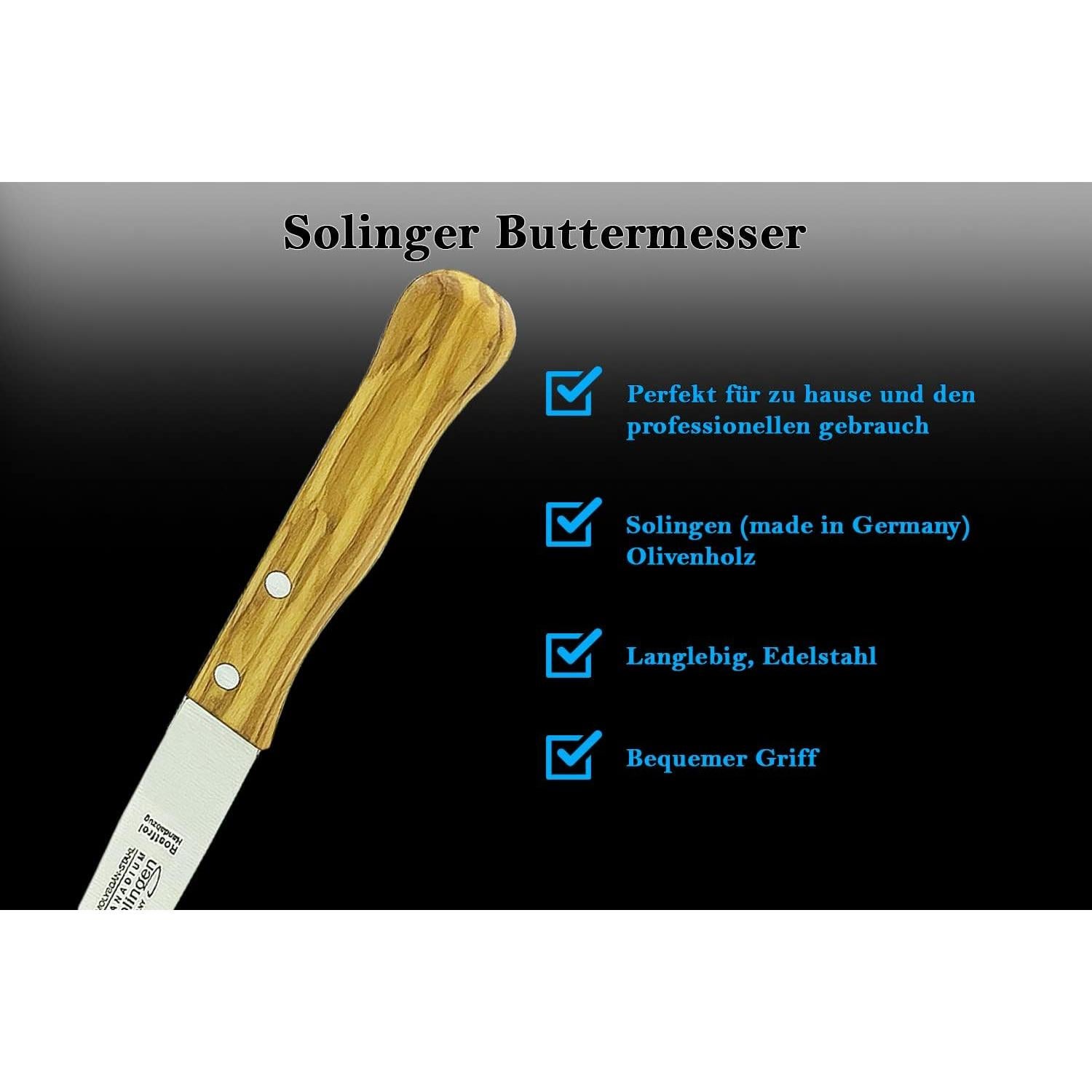 Cuchillo de Pan SMI Solingen Mango de Madera 22.5 cm