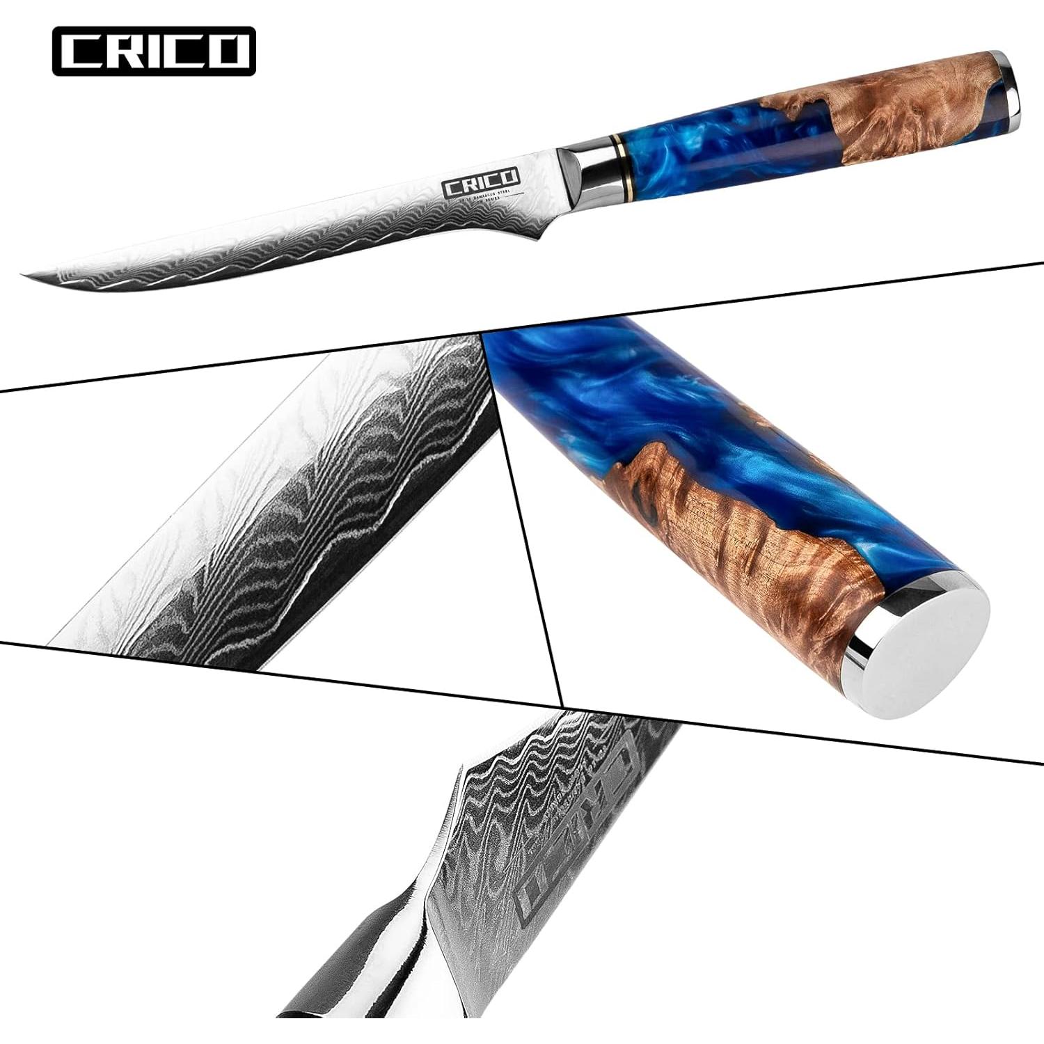 Cuchillo de Deshuesar CRICO Damasco 13.5 cm Acero VG10 Forjado