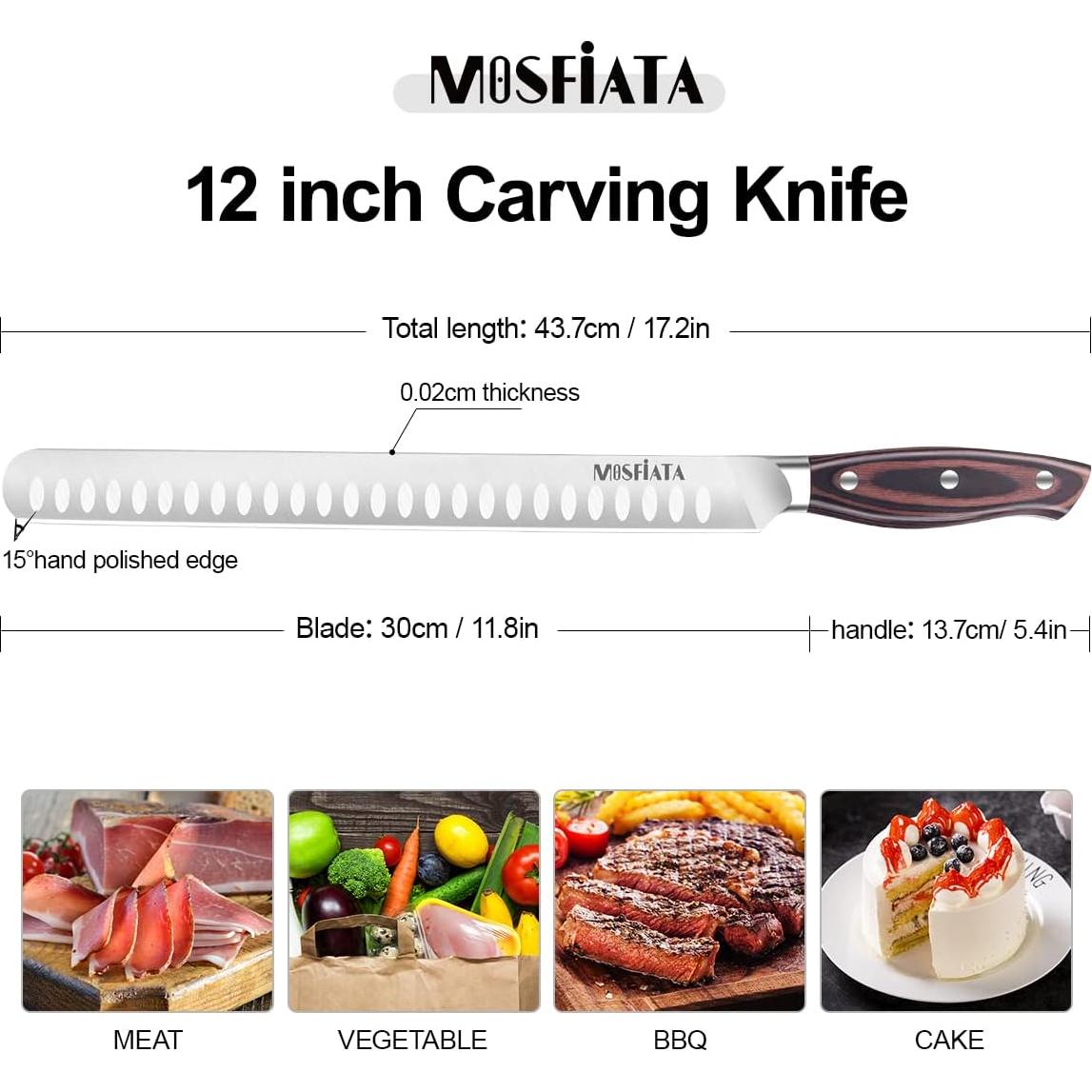 Cuchillo de Rebanar MOSFiATA 30.48 cm Acero Alemán Forjado