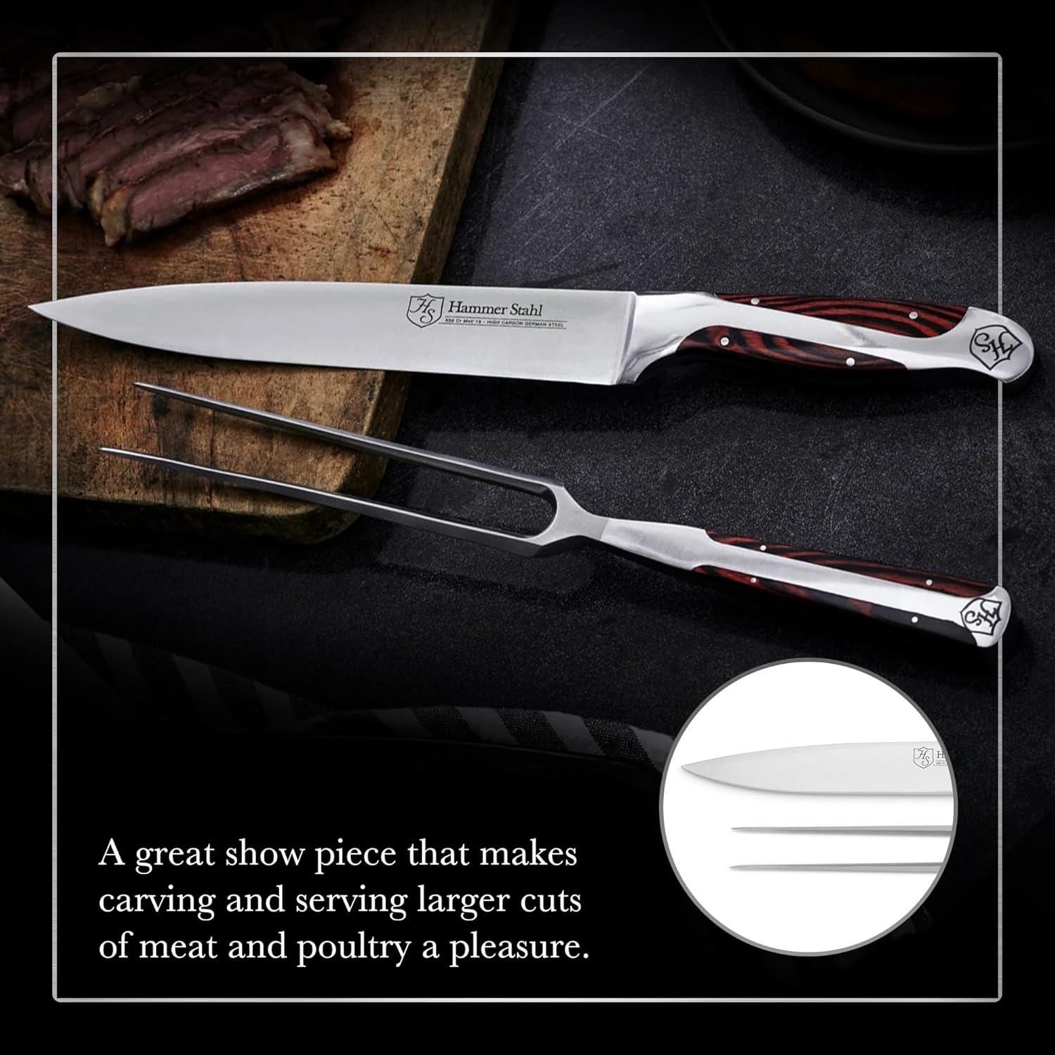 Juego de Cuchillo y Tenedor de Carving Hammer Stahl 20.32 cm