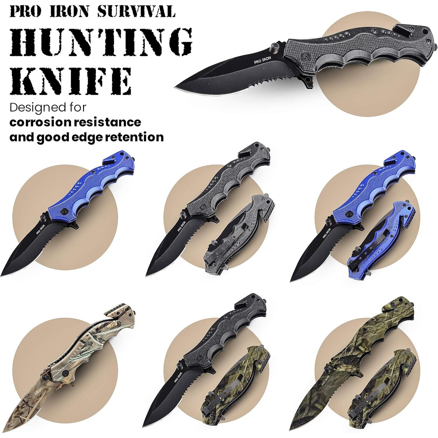 Cuchillo de Caza Plegable Epiken Woodsman Camo 2 Unidades